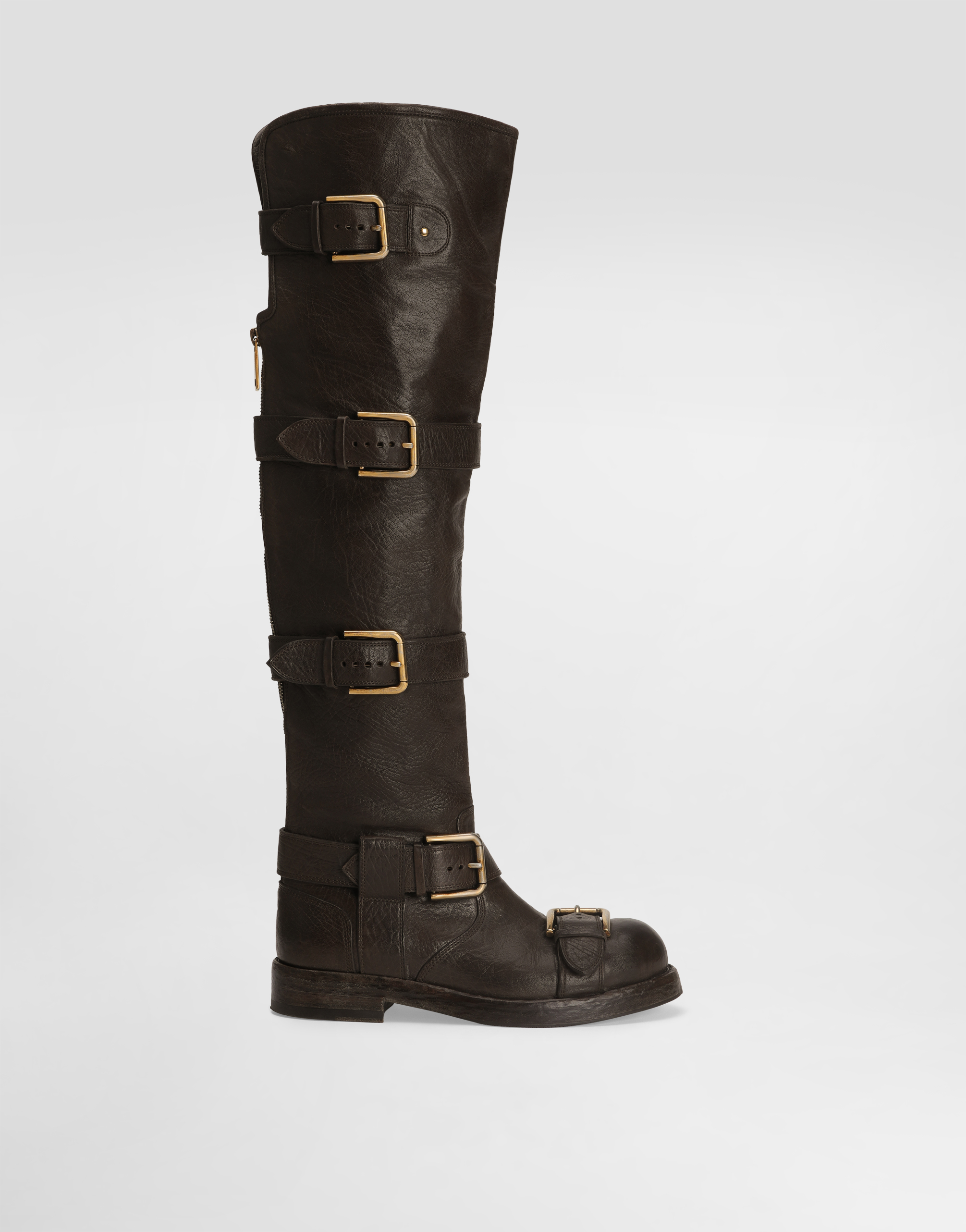 D&G DOLCE&GABBANA レザーウエスタンヒールブーツ レディース Brownのウィメンズ Horse leather boots | Dolce&Gabbana®