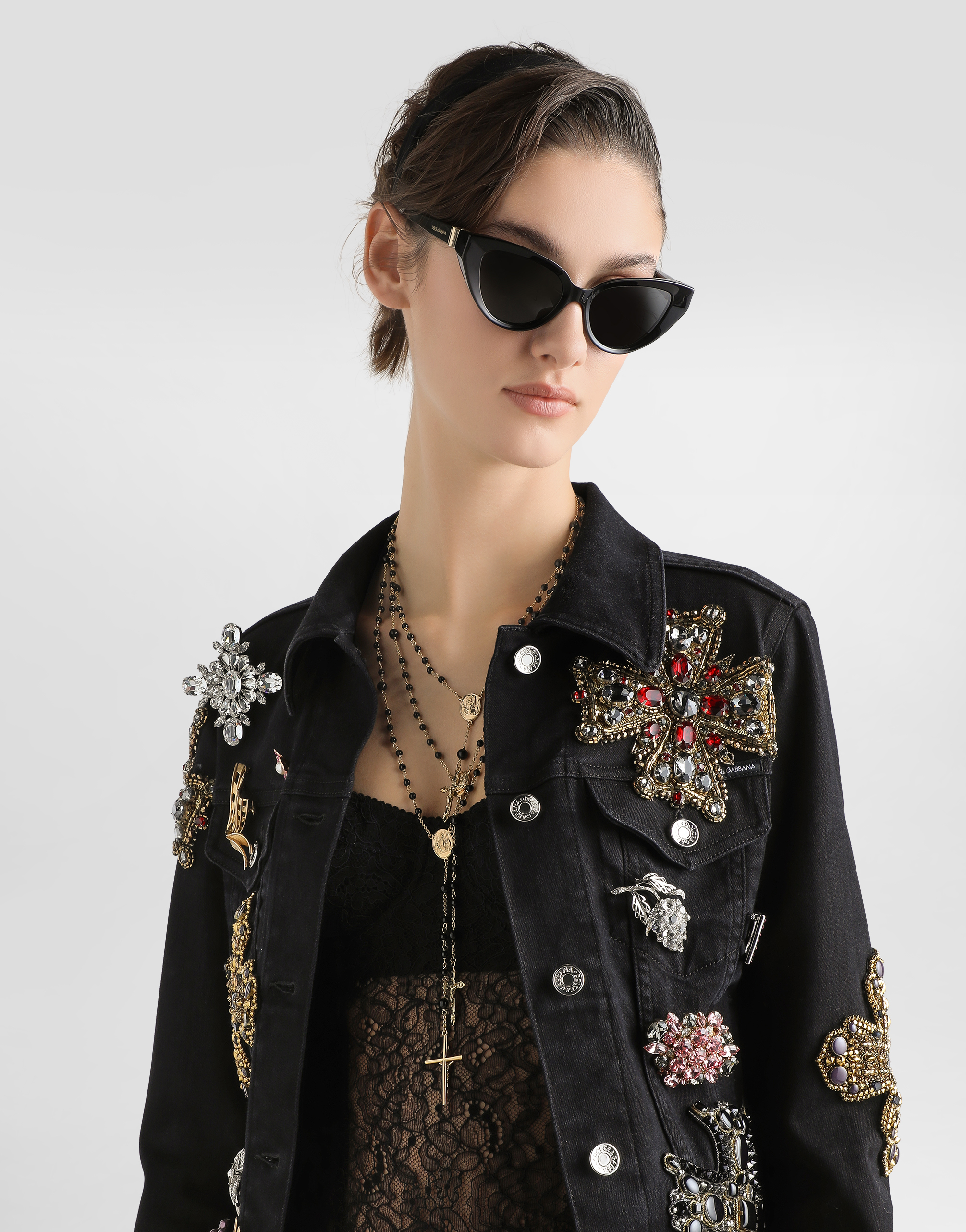 Dolce & Gabbana Embellished Denim Jacket In Multi