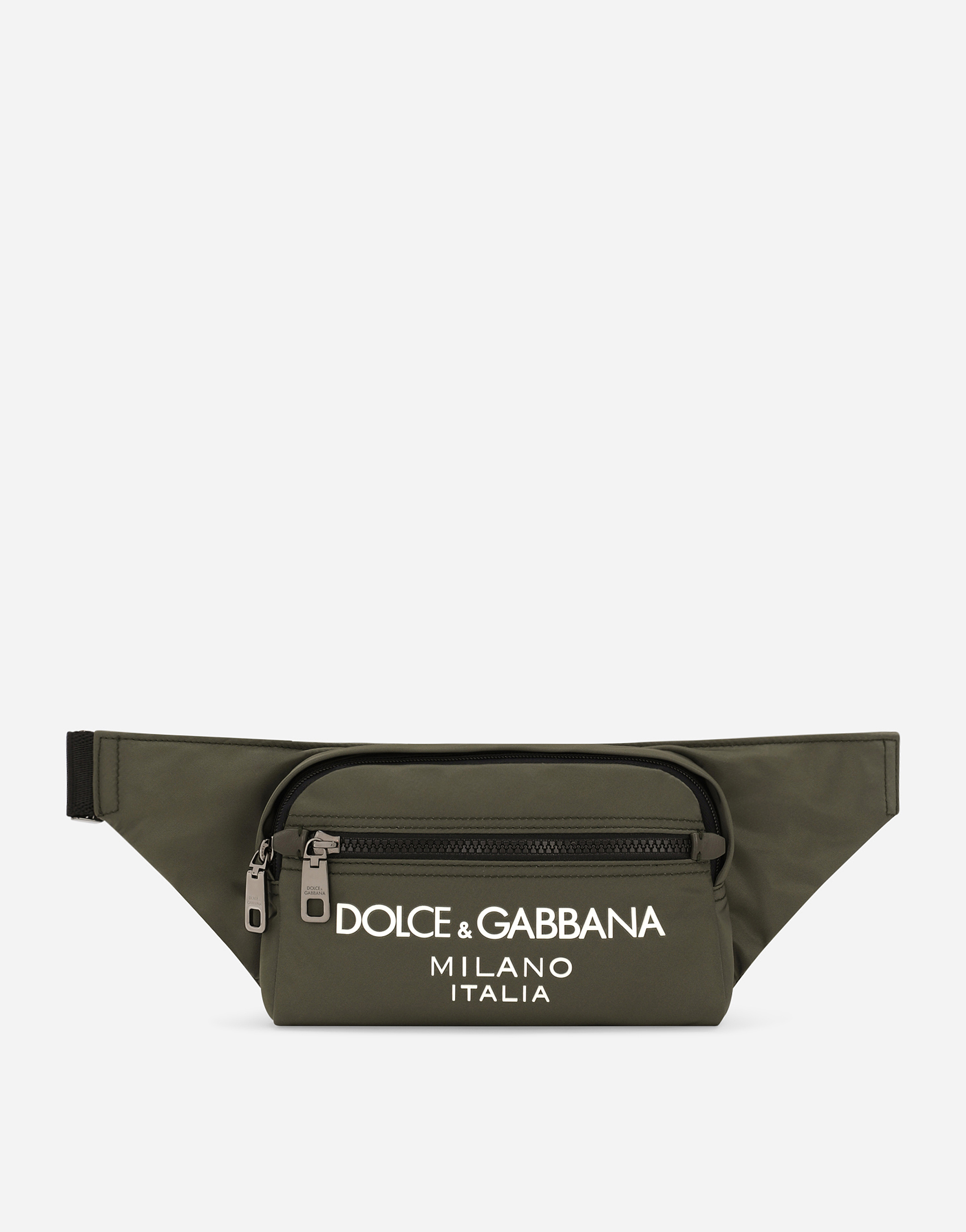 Dolce & Gabbana Small Nylon Belt Bag - Man Backpacks And Fanny Packs Green Nylon Onesize
