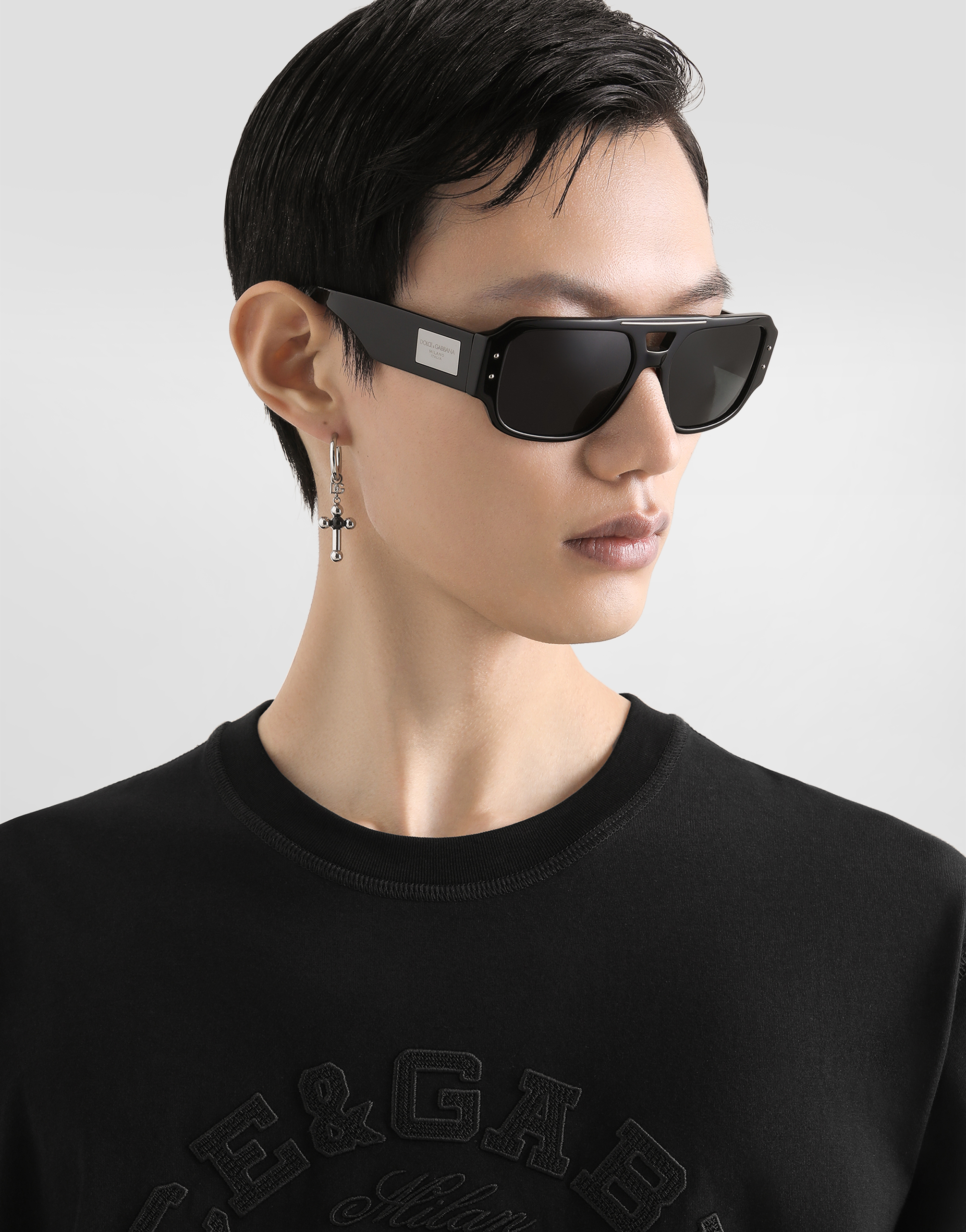 Dolce & Gabbana Creole Earrings With Pin And Cross