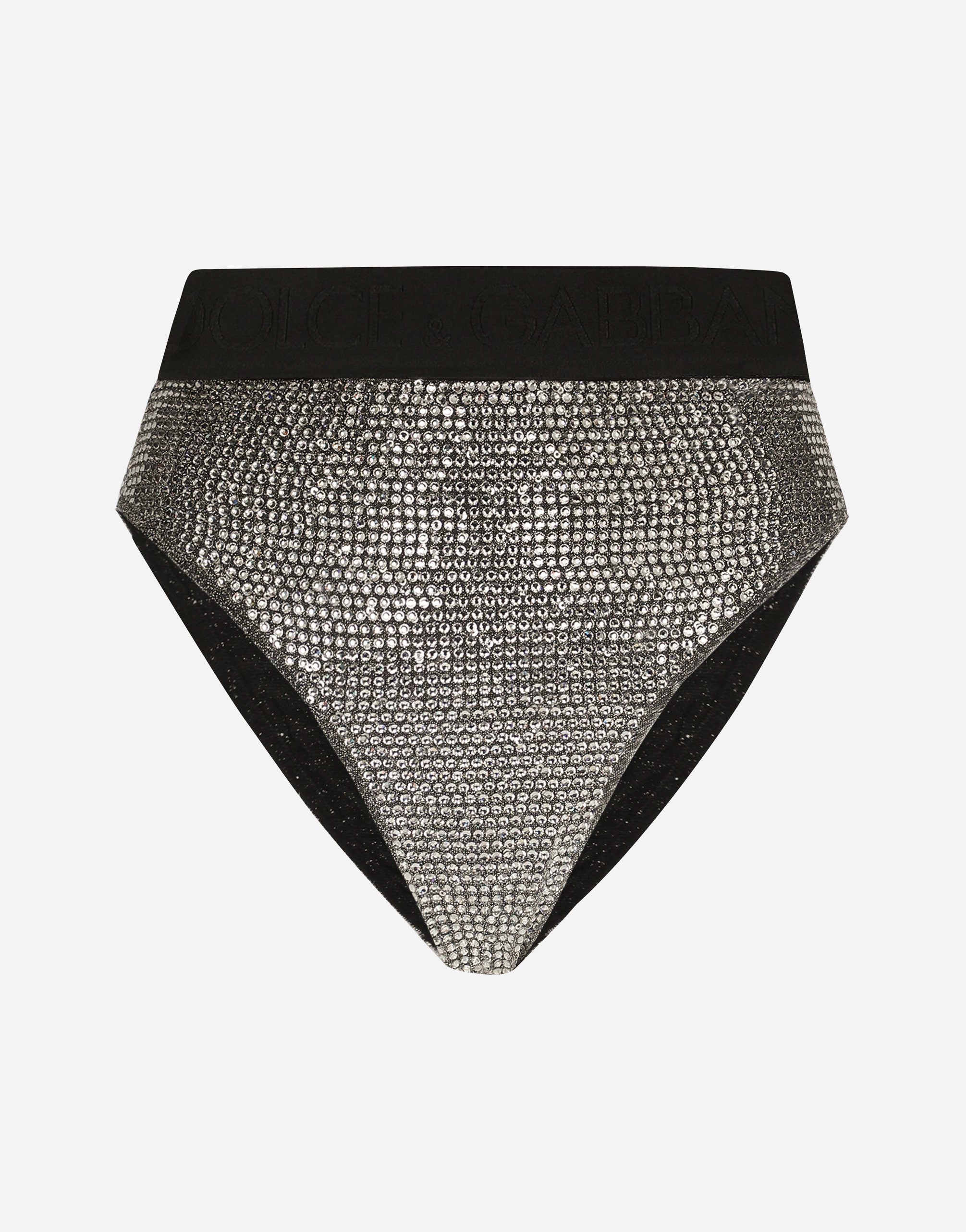 KIM DOLCE&GABBANA High-waisted briefs with sequins and fusible