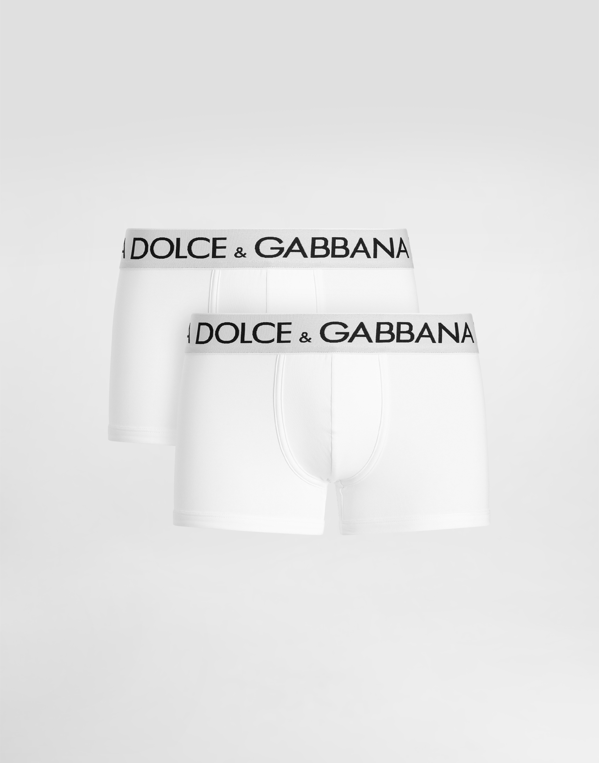 Shop Dolce & Gabbana Two-pack Cotton Jersey Boxers In White