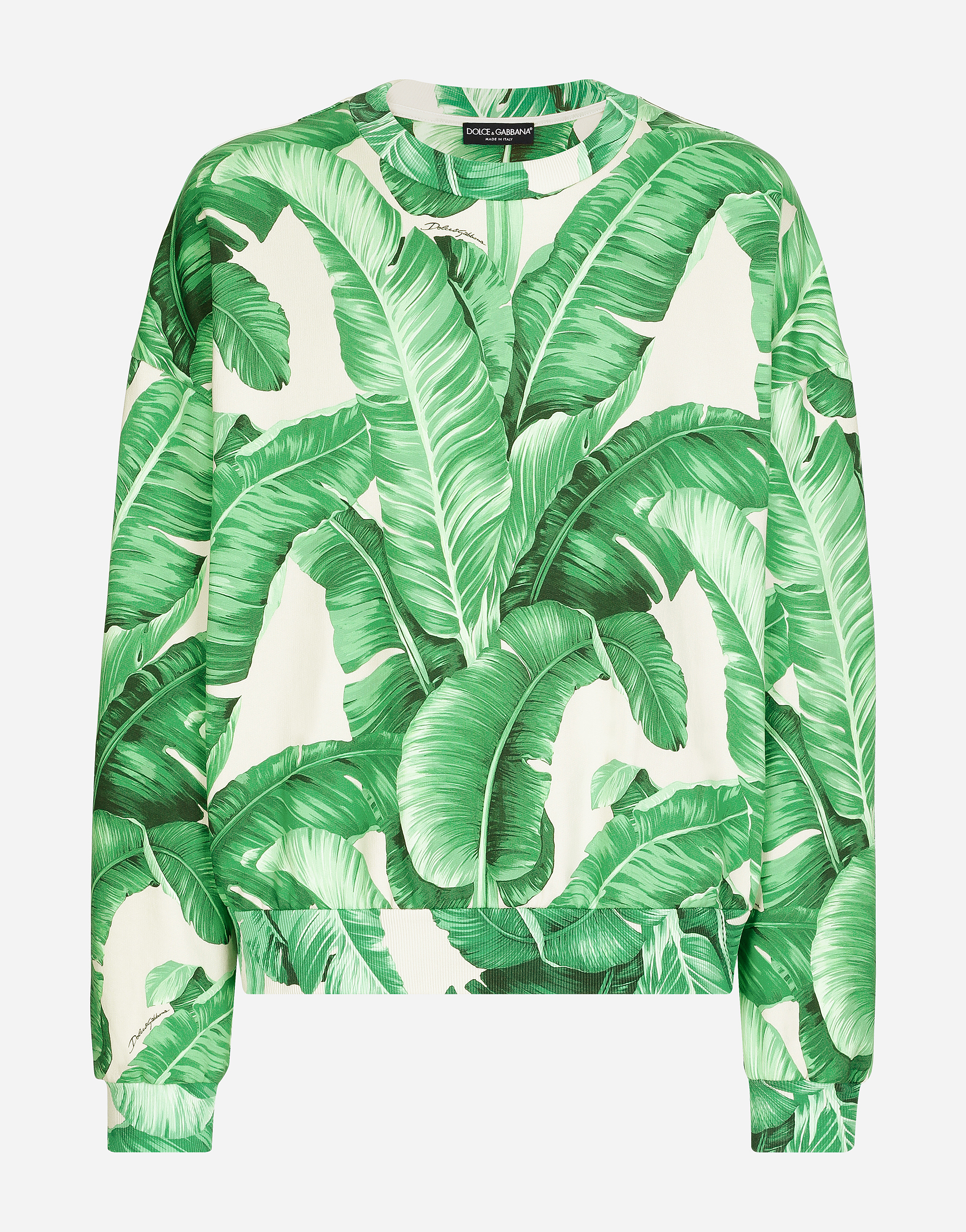 Dolce & Gabbana Round-neck Sweatshirt With Banana Tree Print