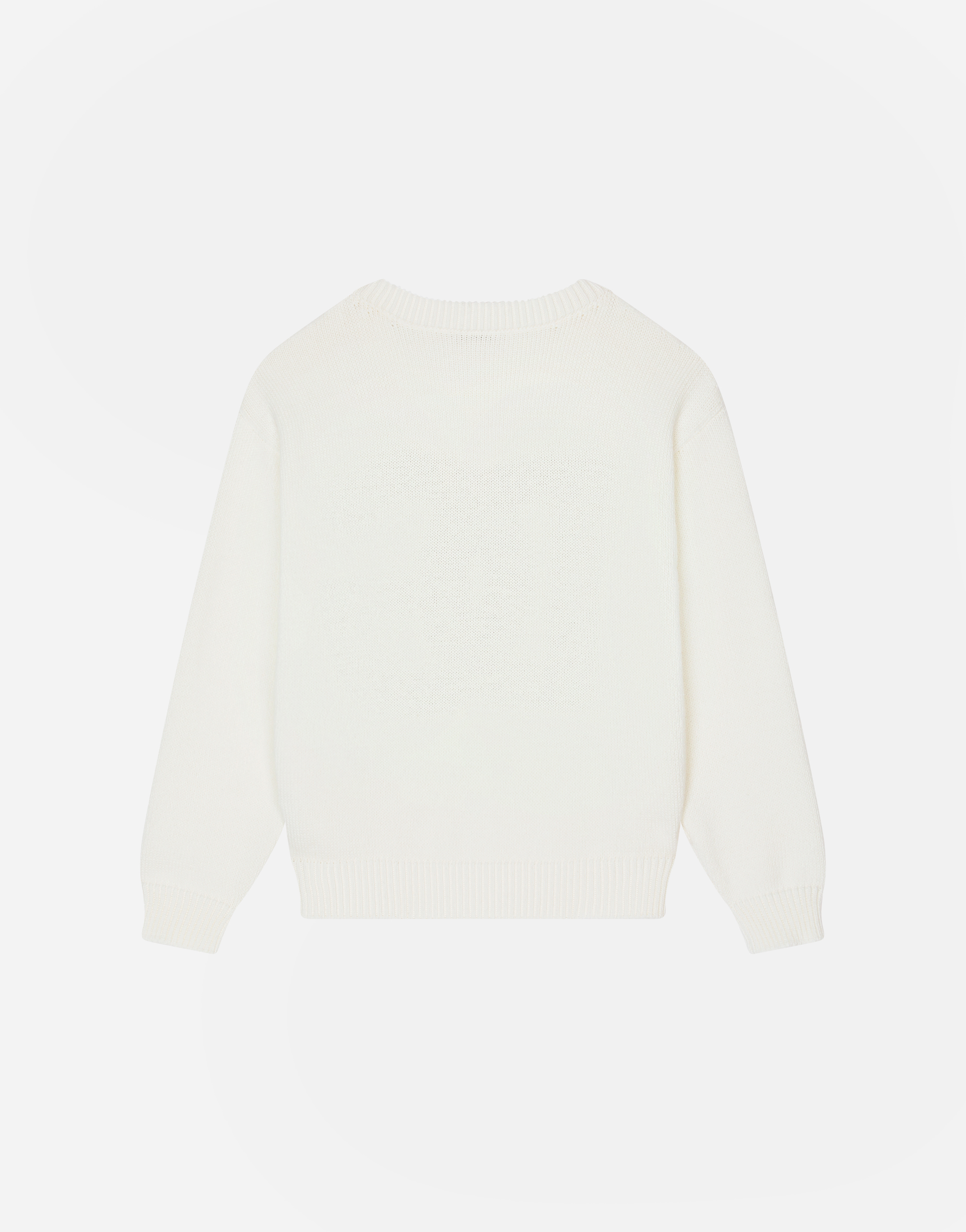 DOLCE & GABBANA PLAIN-KNIT COTTON ROUND-NECK PULLOVER WITH INLAID DG LOGO