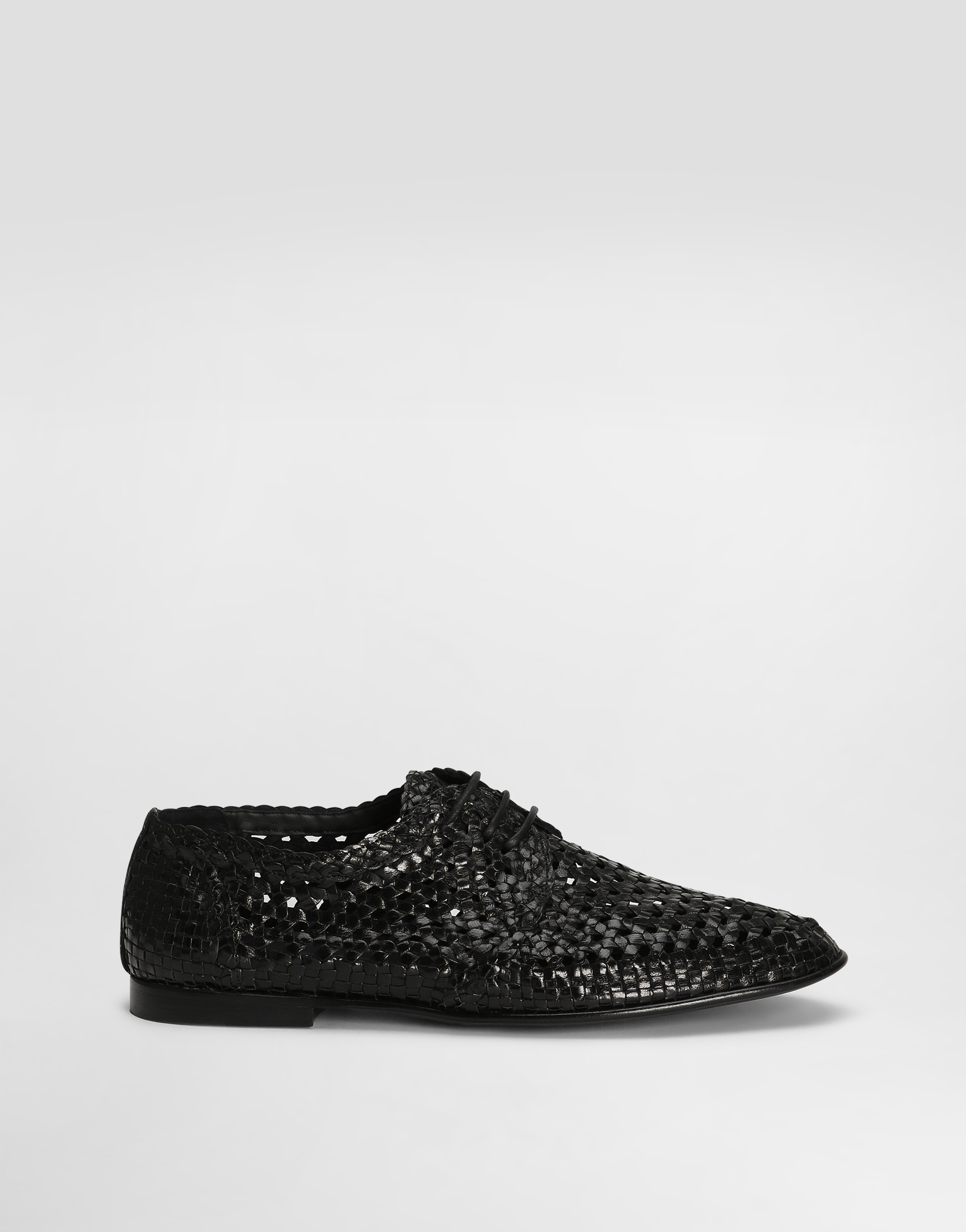 Dolce & Gabbana Polished Goatskin Derby Shoes - Man Lace-ups Black