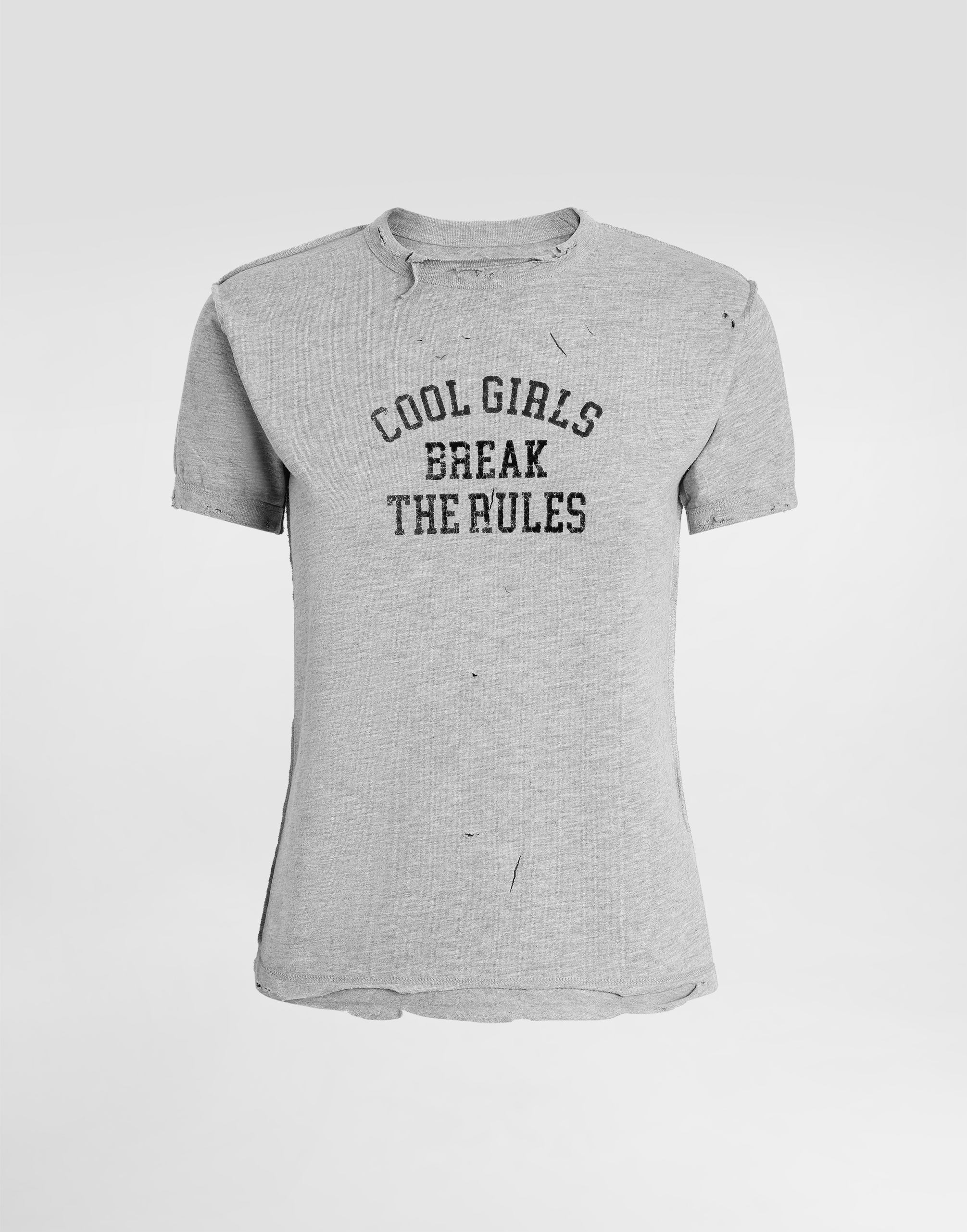 Dolce & Gabbana Graphic Print Casual Crewneck T-shirt In Gray