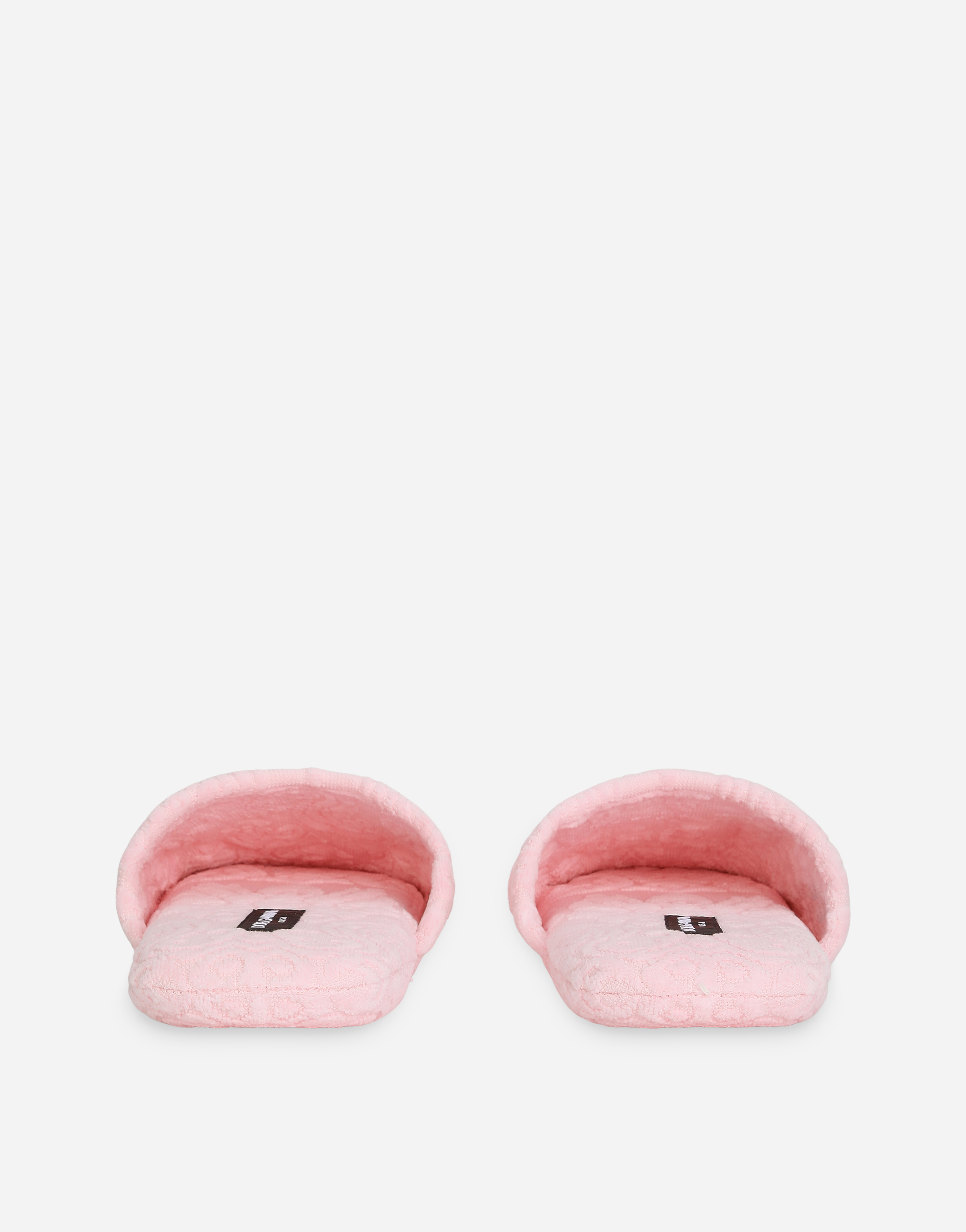 Dolce & Gabbana Jacquard Cotton Terry Slippers In Multicolor