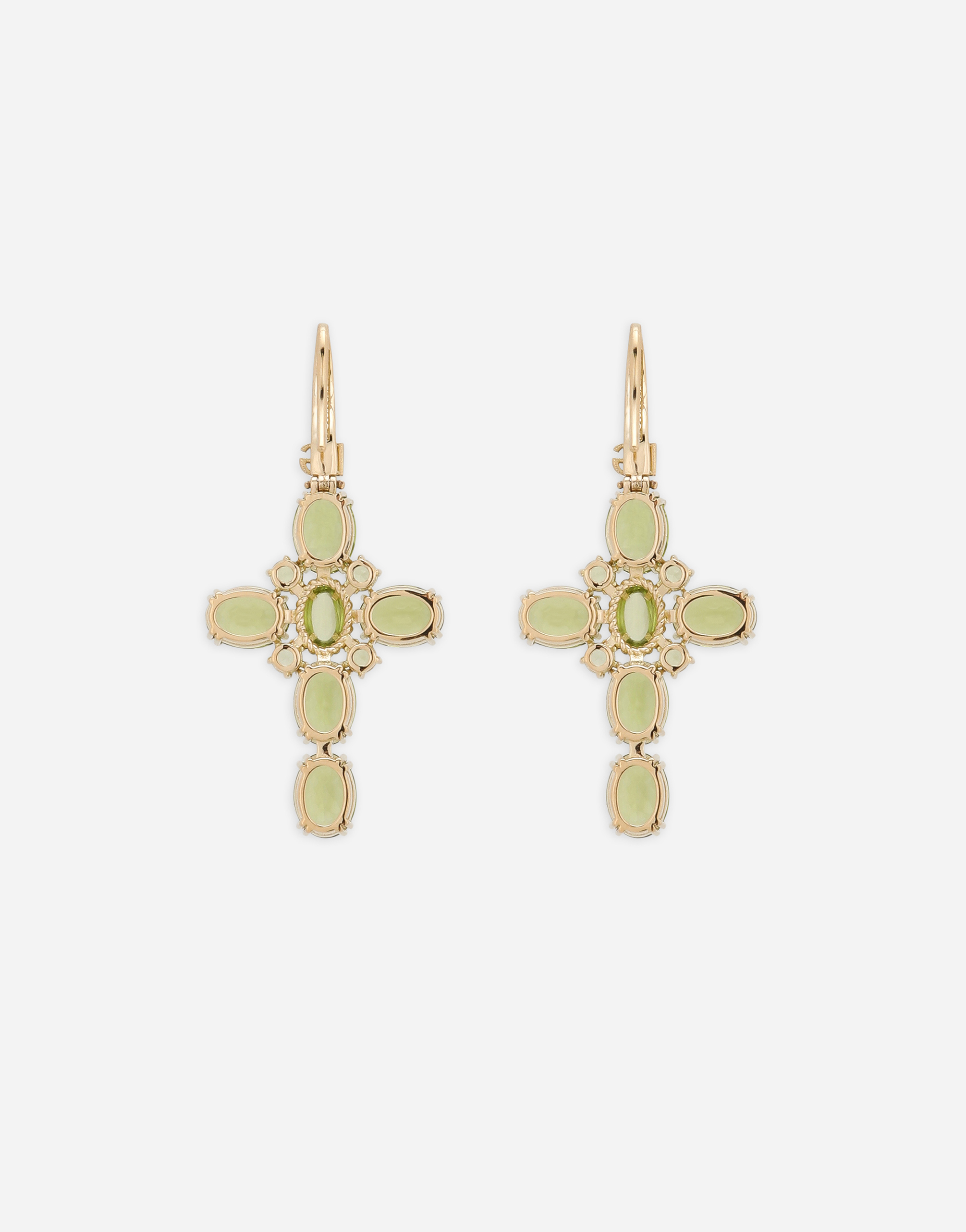 Shop Dolce & Gabbana Anna Earrings In Yellow Gold 18kt And Peridots