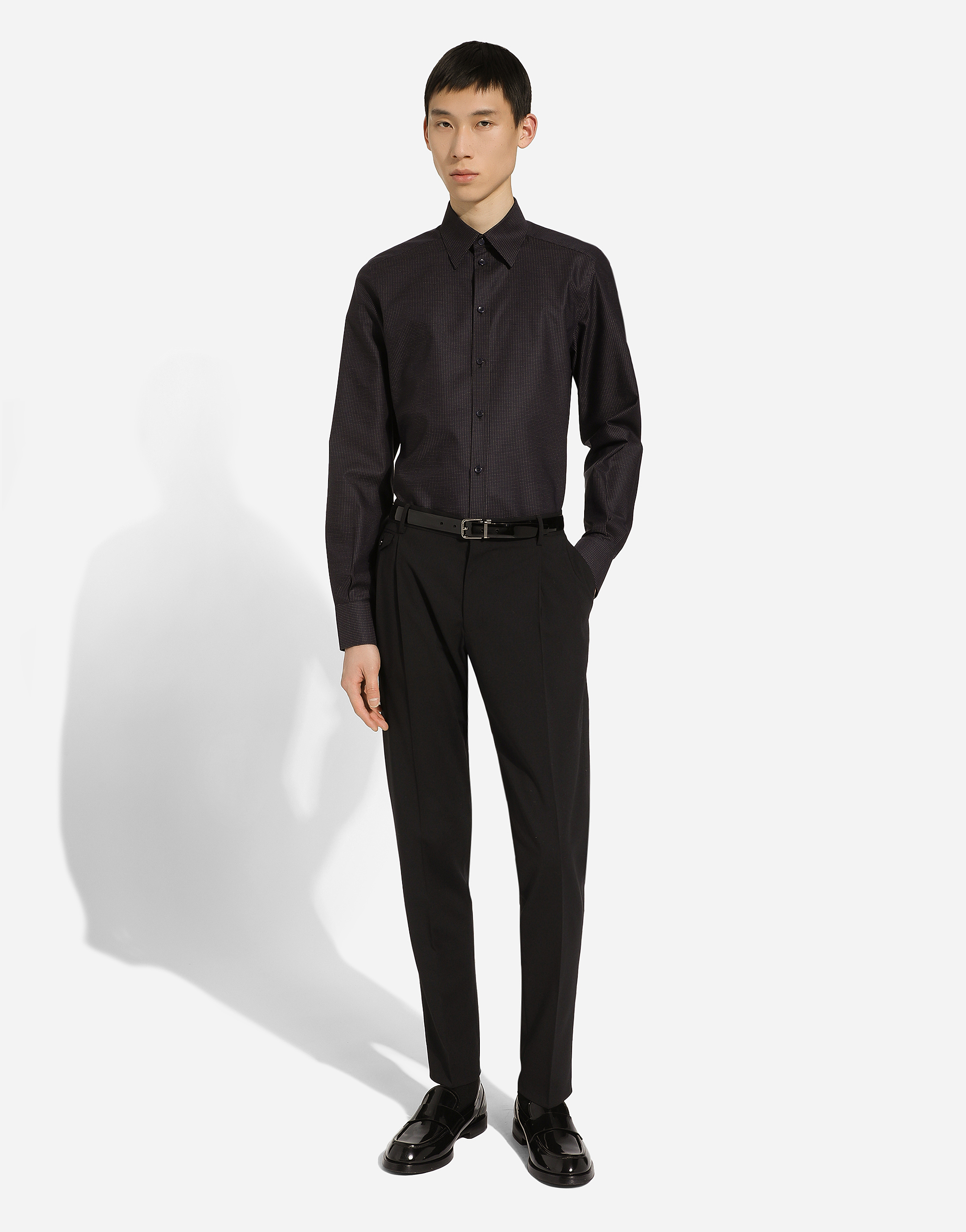 Dolce & Gabbana Cotton Martini-fit Shirt In Multicolor