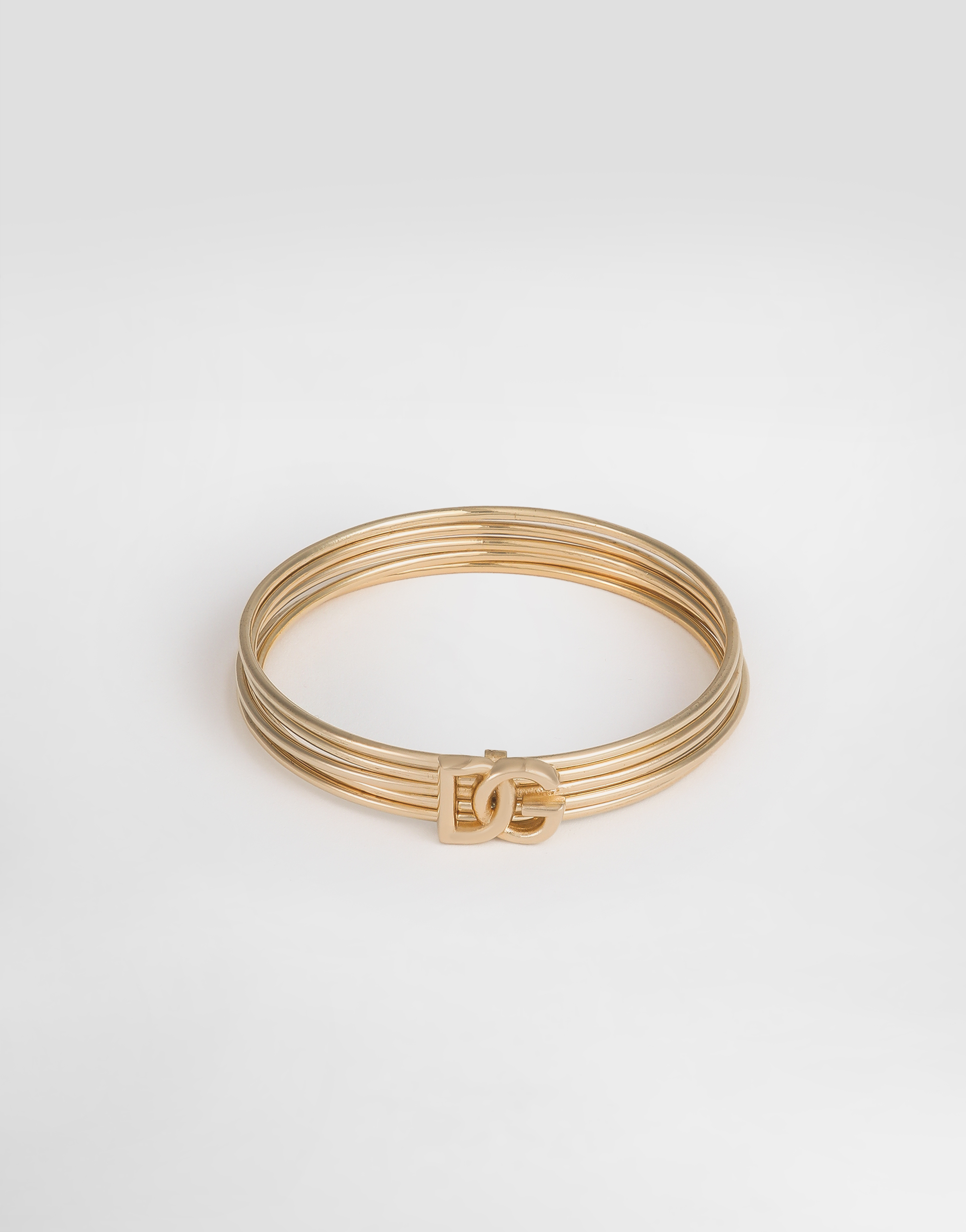 Dolce & Gabbana Dg Logo-charm Multi-hoop Bangle In ゴールド