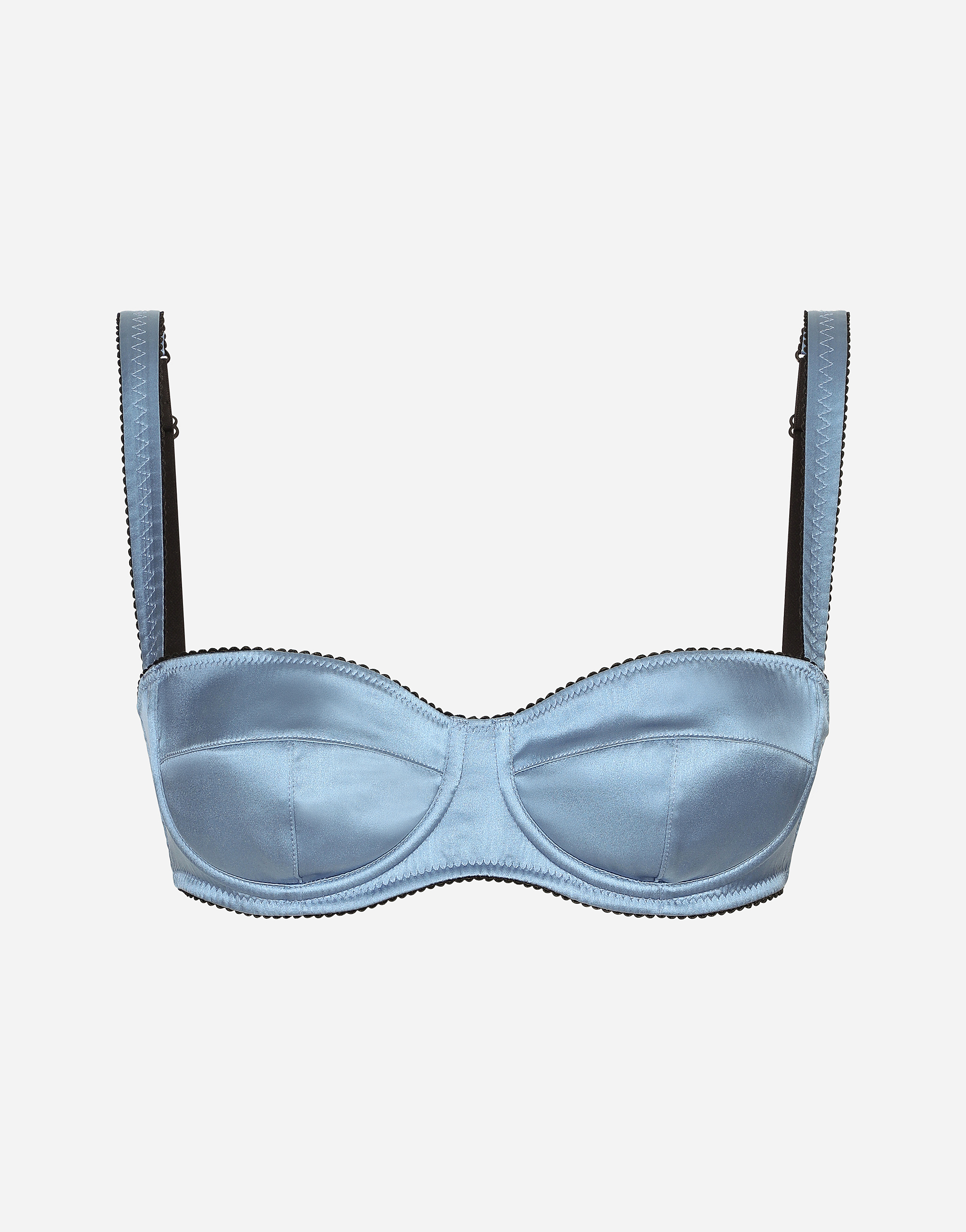 Dolce & Gabbana Satin Trim Balconette Bra In Purple
