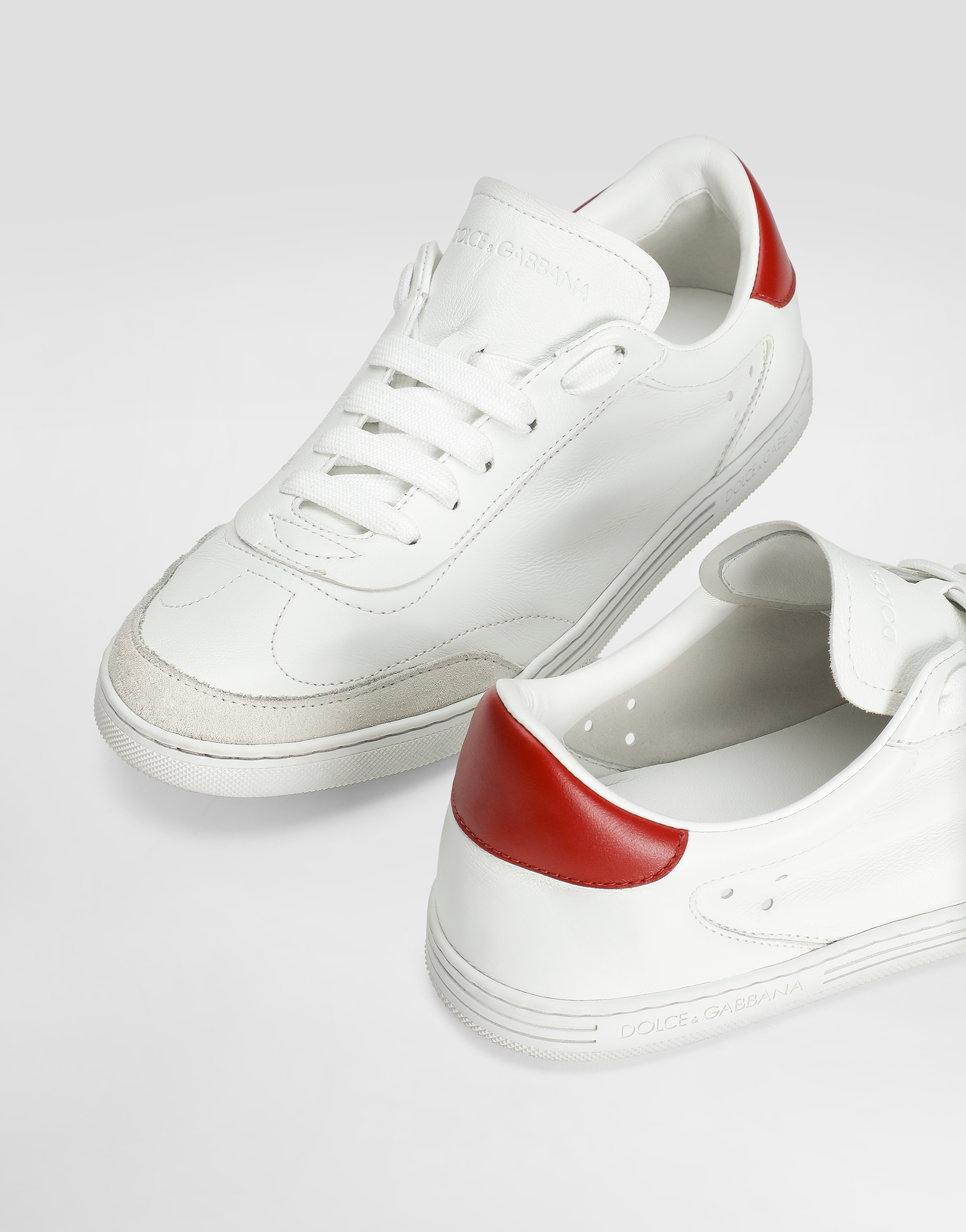 Dolce & Gabbana Saint Tropez Light Calfskin Sneakers In White