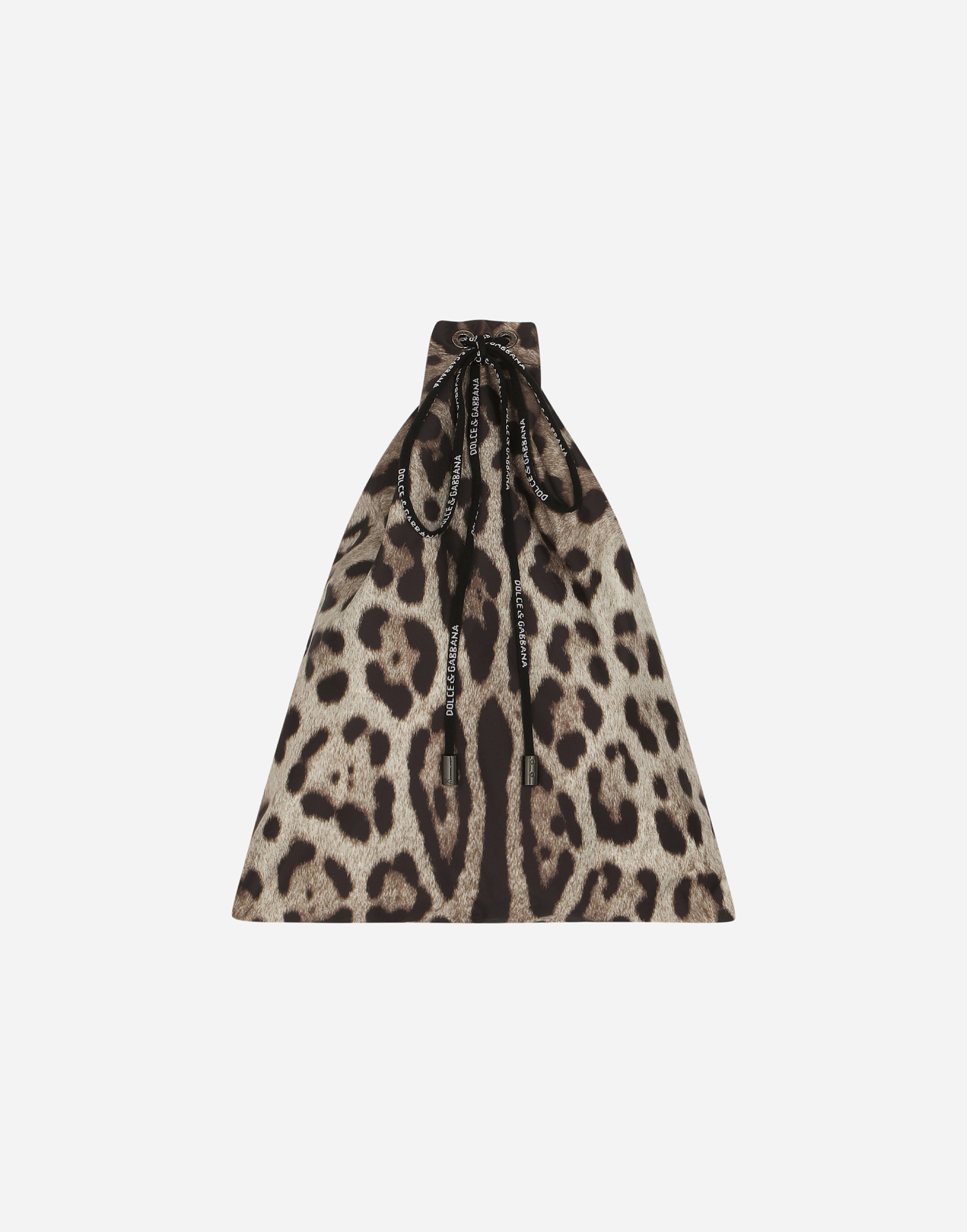 Dolce & Gabbana Short Swim Trunks With Leopard Print In Animal Print