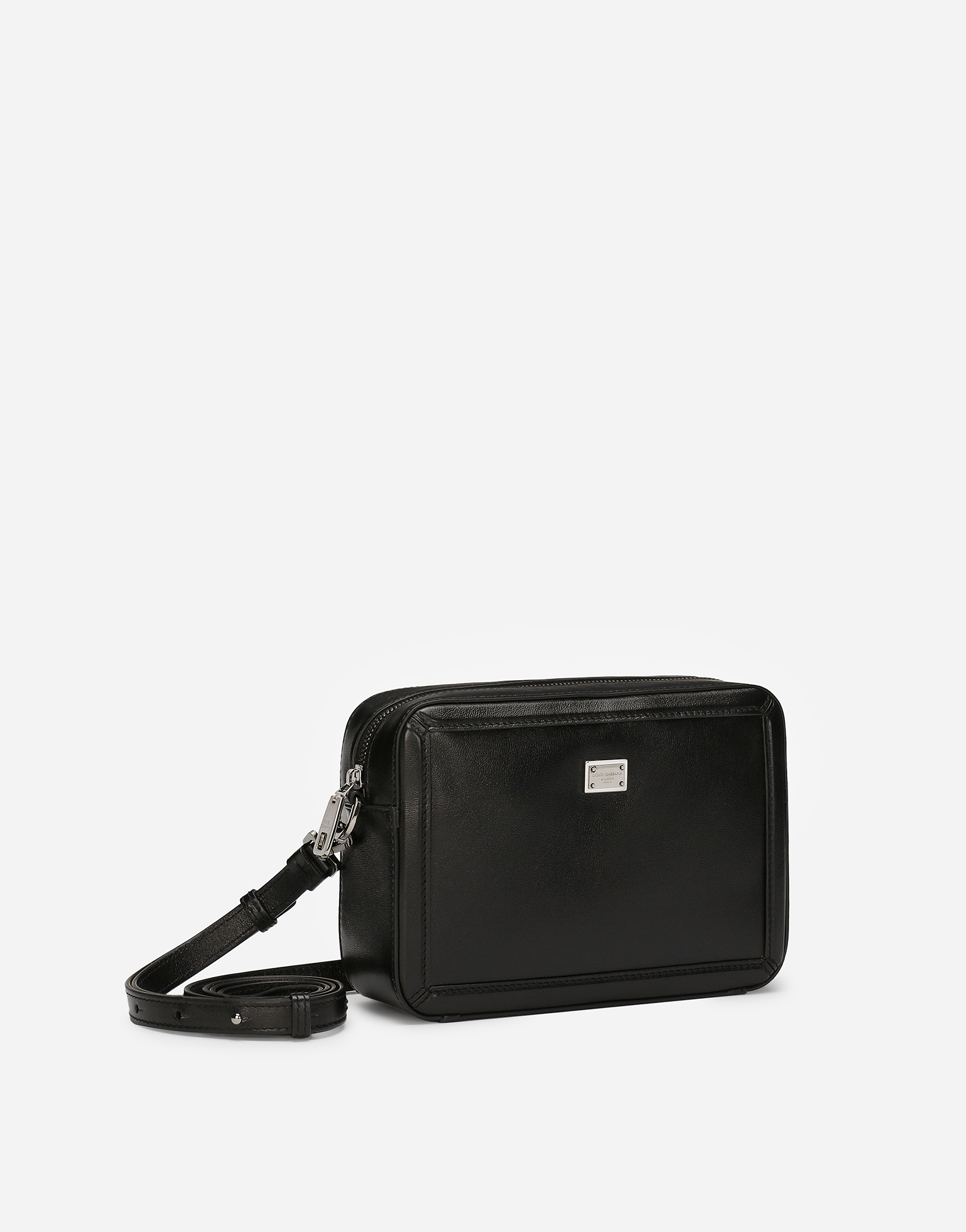 Dolce & Gabbana Dolce  Gabbana Logo Plaque Zipped Mini Messenger Bag In Black