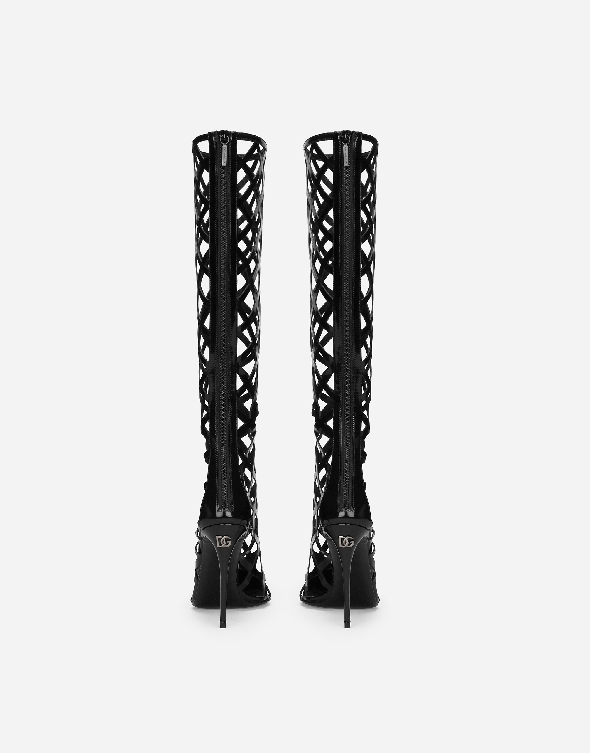 Dolce & Gabbana Polished Calfskin Boots In Black