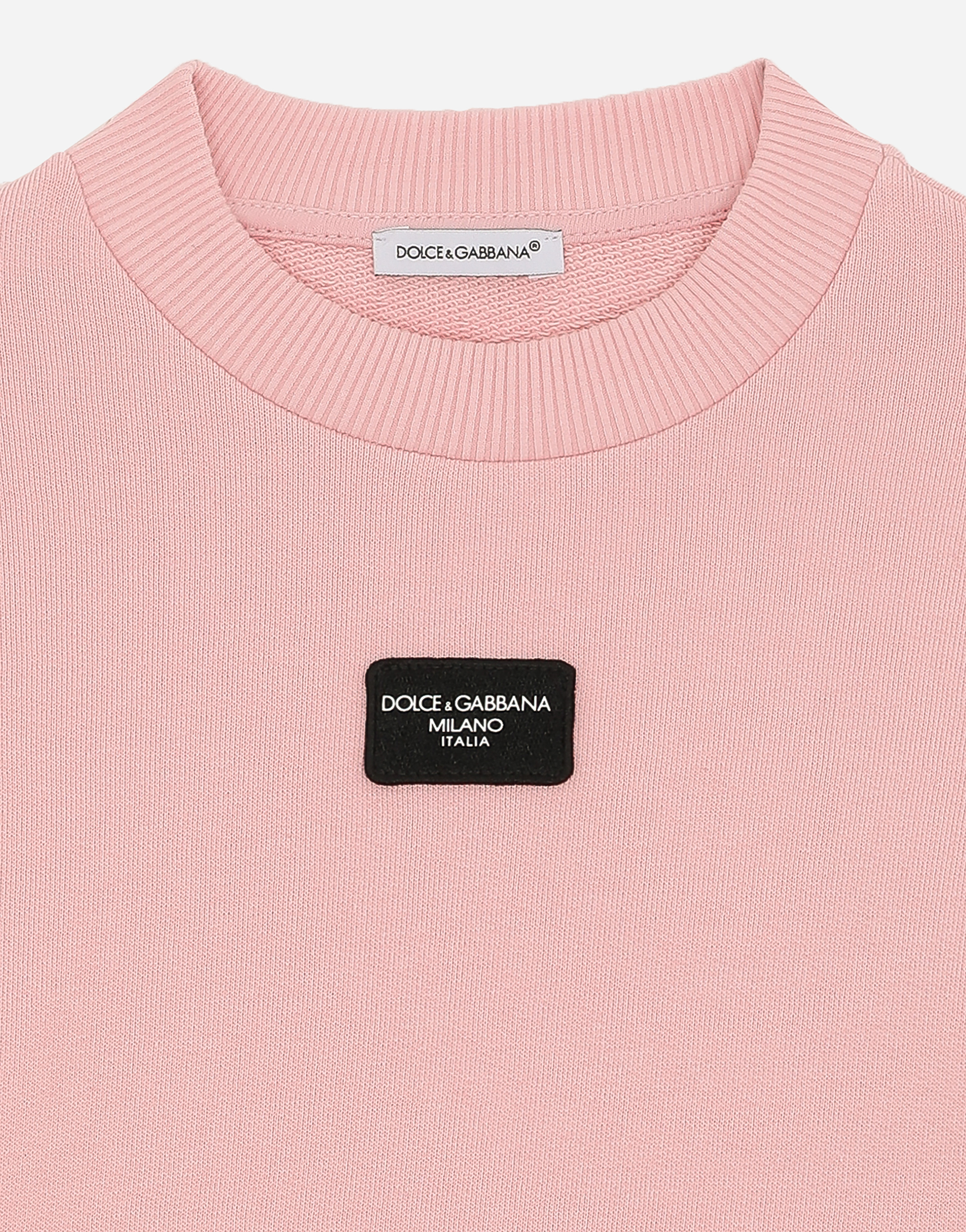  Dolce & Gabbana Jersey Sweatshirt With Logo Tag - Baby Female T-shirts Und Sweatshirts Rosa 10 Years 