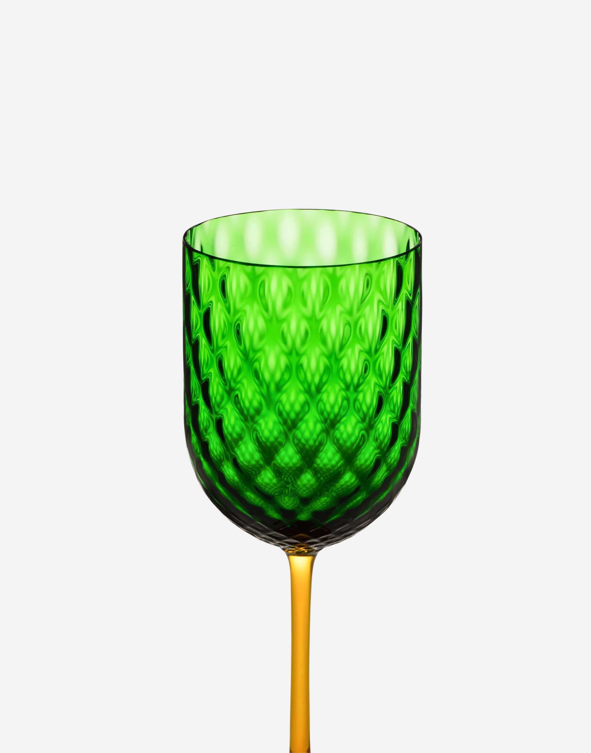 Dolce & Gabbana Hand-blown Murano Red Wine Glass In Multicolor