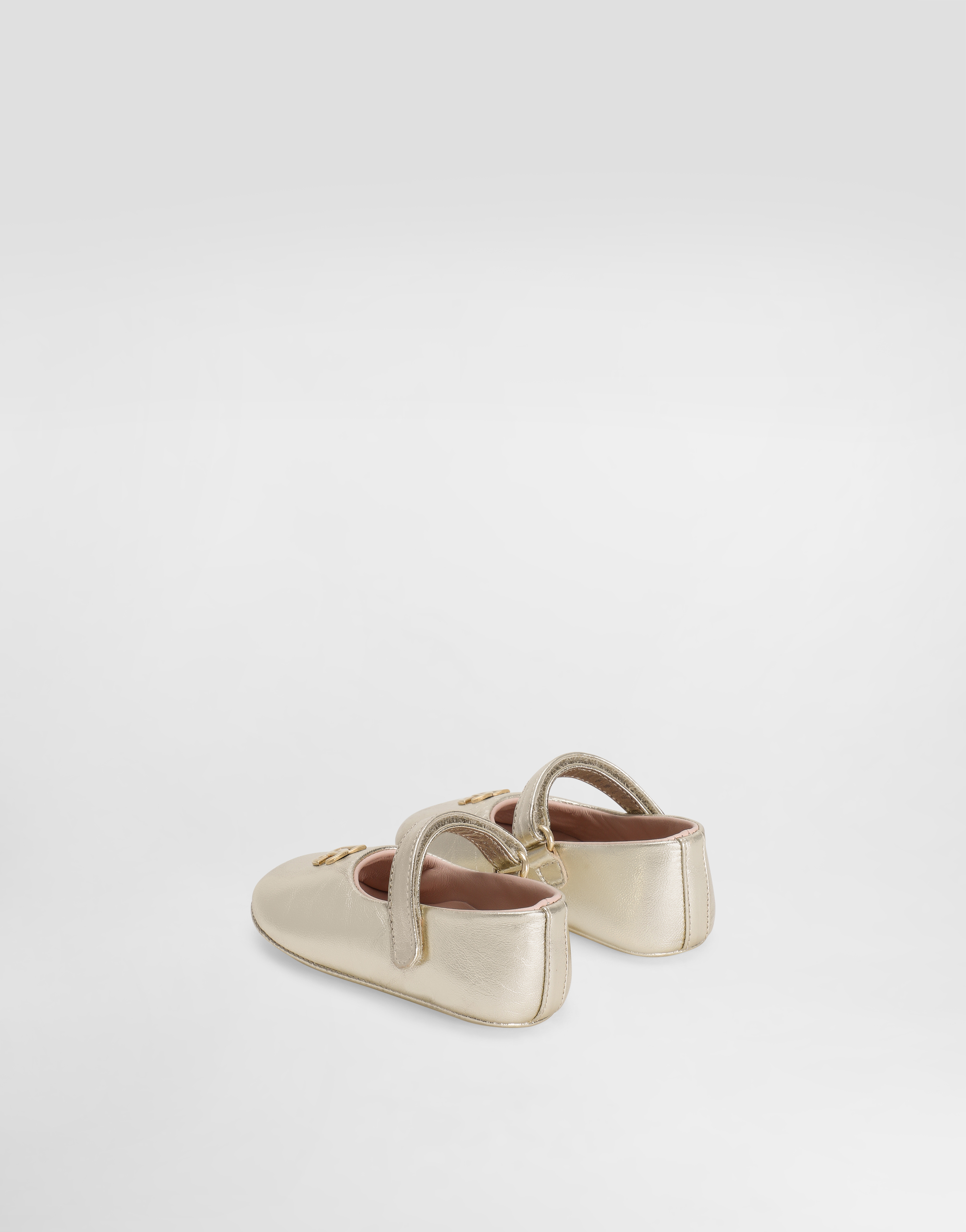  Dolce & Gabbana Dolce & Gabbana Laminated Nappa Leather Ballet Flats - Woman Newborn Girls' Shoes (16-20) Grey Leather 17 