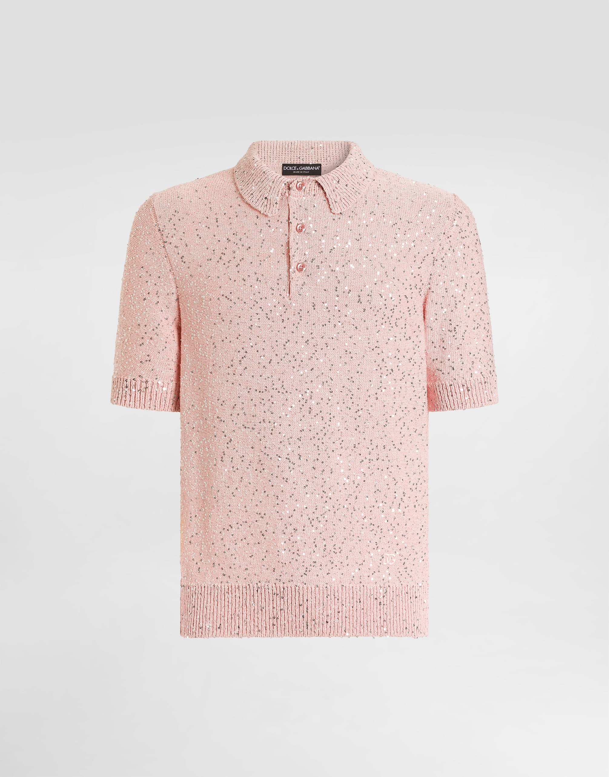 Pinkのメンズ スパンコール ポロシャツ | Dolce&Gabbana®