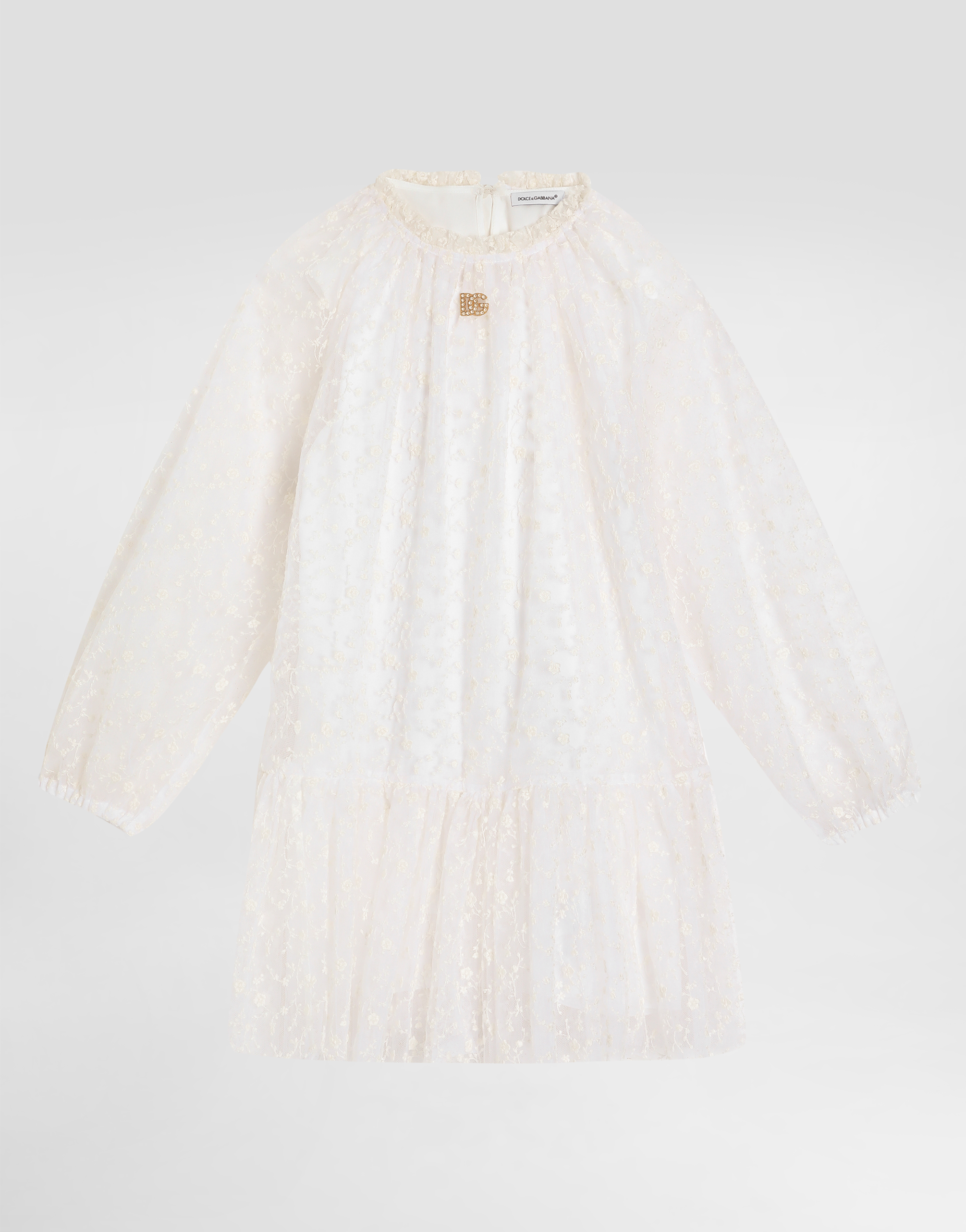 Dolce & Gabbana Embroidered Tulle Dress - Woman Dresses Multi-colored 8 Years