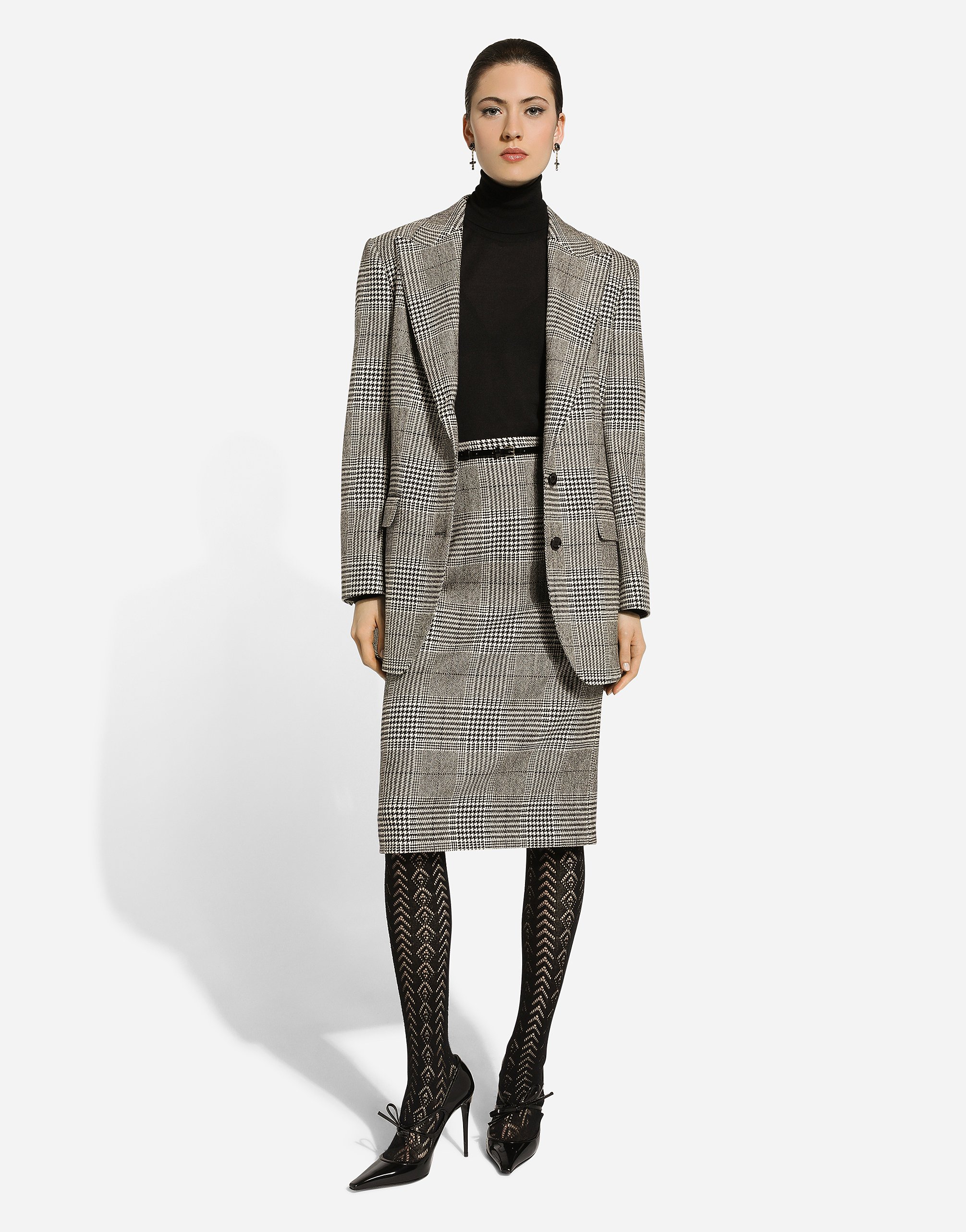 Dolce & Gabbana Pied De Poule Check Blazer In Multicolor