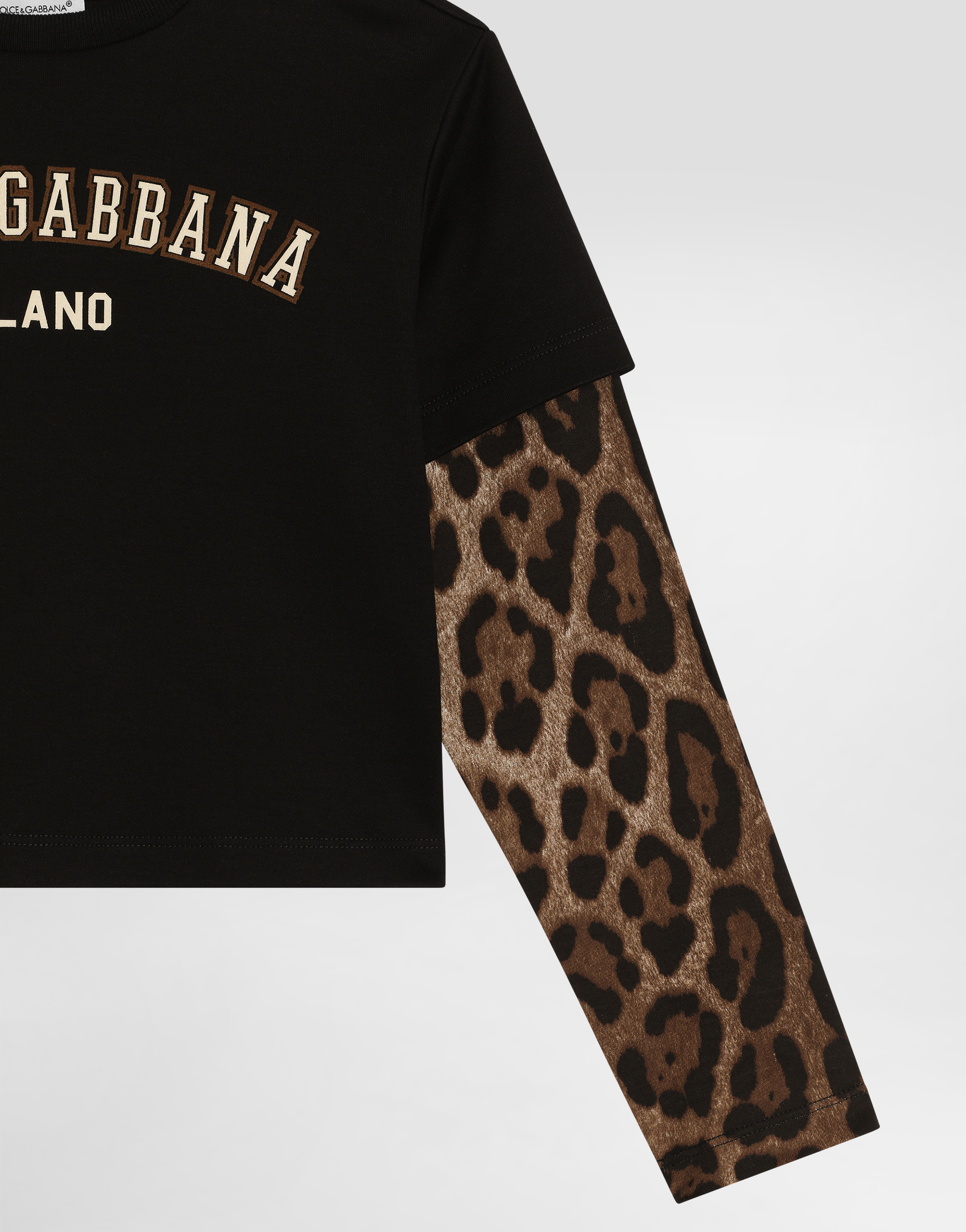 Leopard-print cotton t-shirt