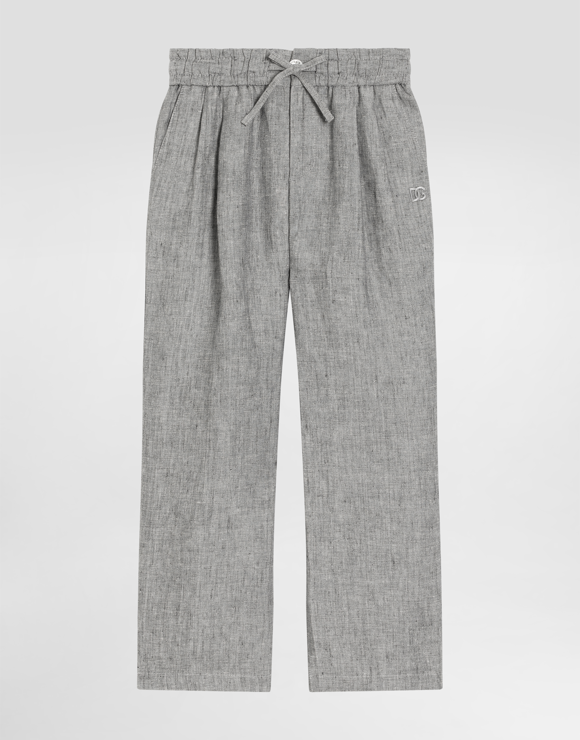 Dolce & Gabbana Jogging Trousers In Washed Linen Canvas
