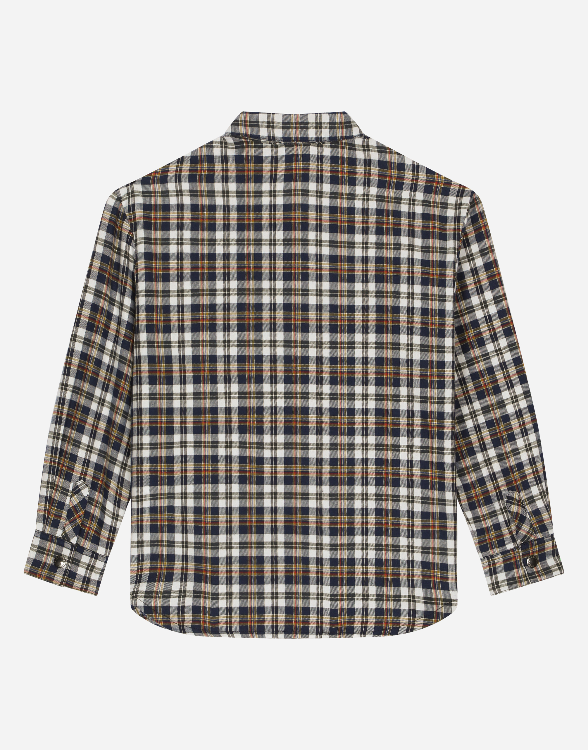 DOLCE & GABBANA COTTON FLANNEL SHIRT WITH LOGO TAG