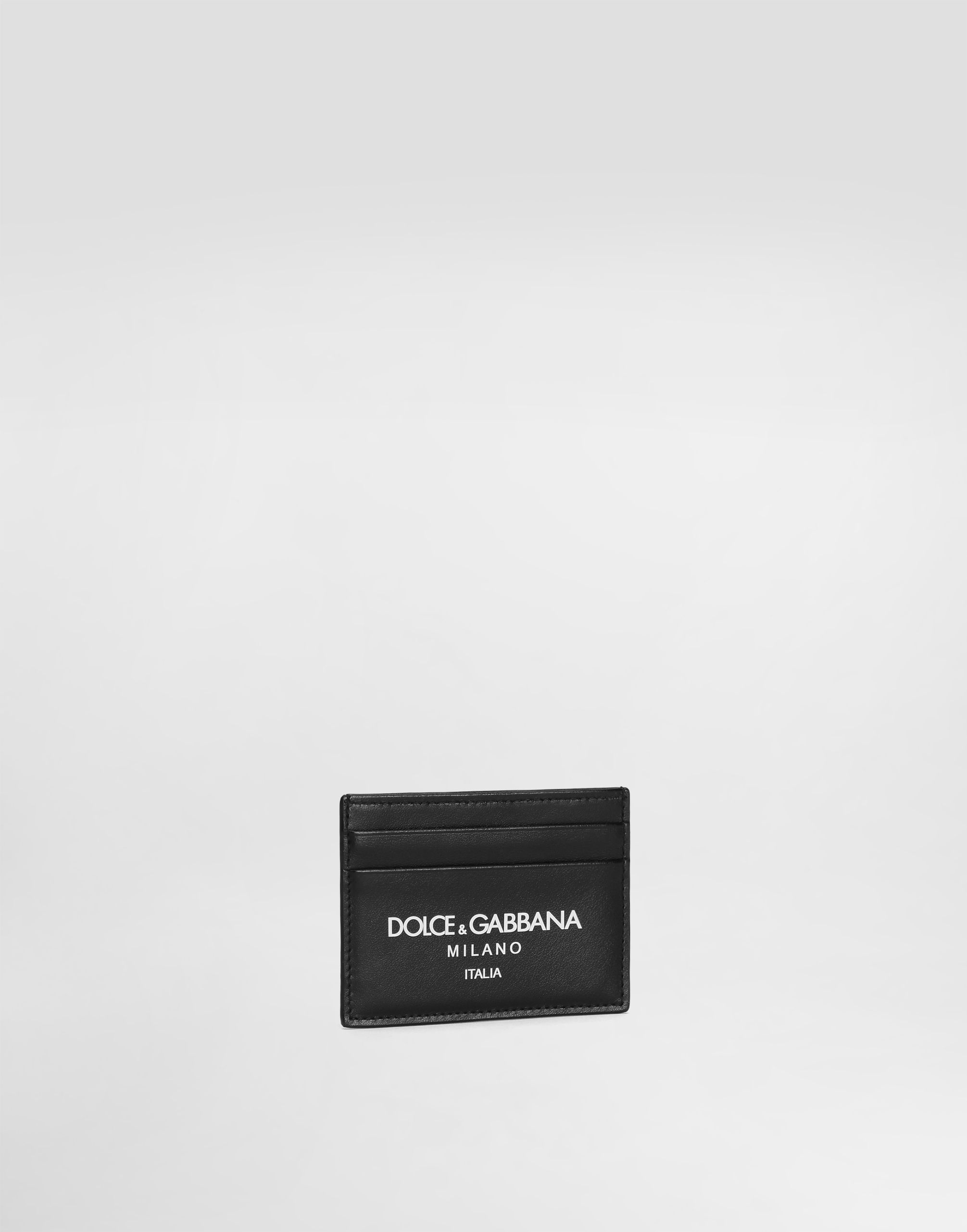 Shop Dolce & Gabbana Calfskin Card Holder With Logo In Multicolor