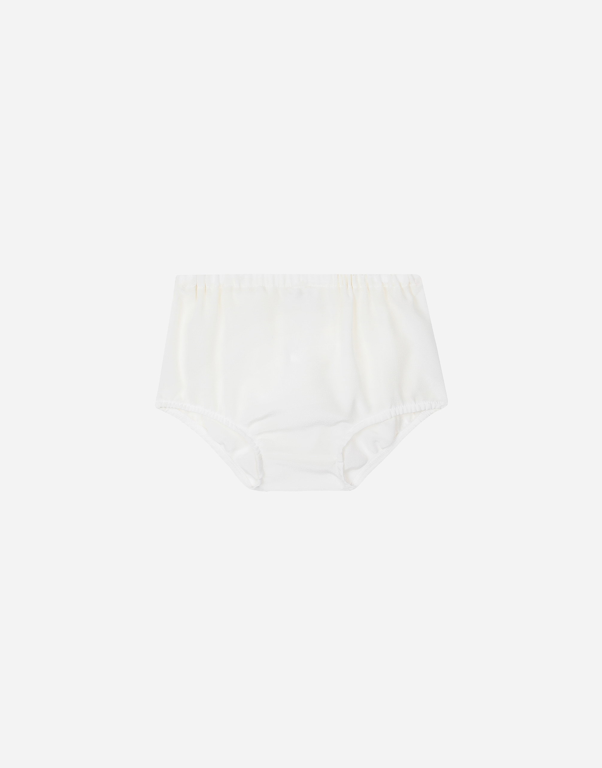 Dolce & Gabbana Dolce & Gabbana Empire-line Silk Mikado Christening Dress With Short Sleeves - Man Topwear White Silk 3 Months 