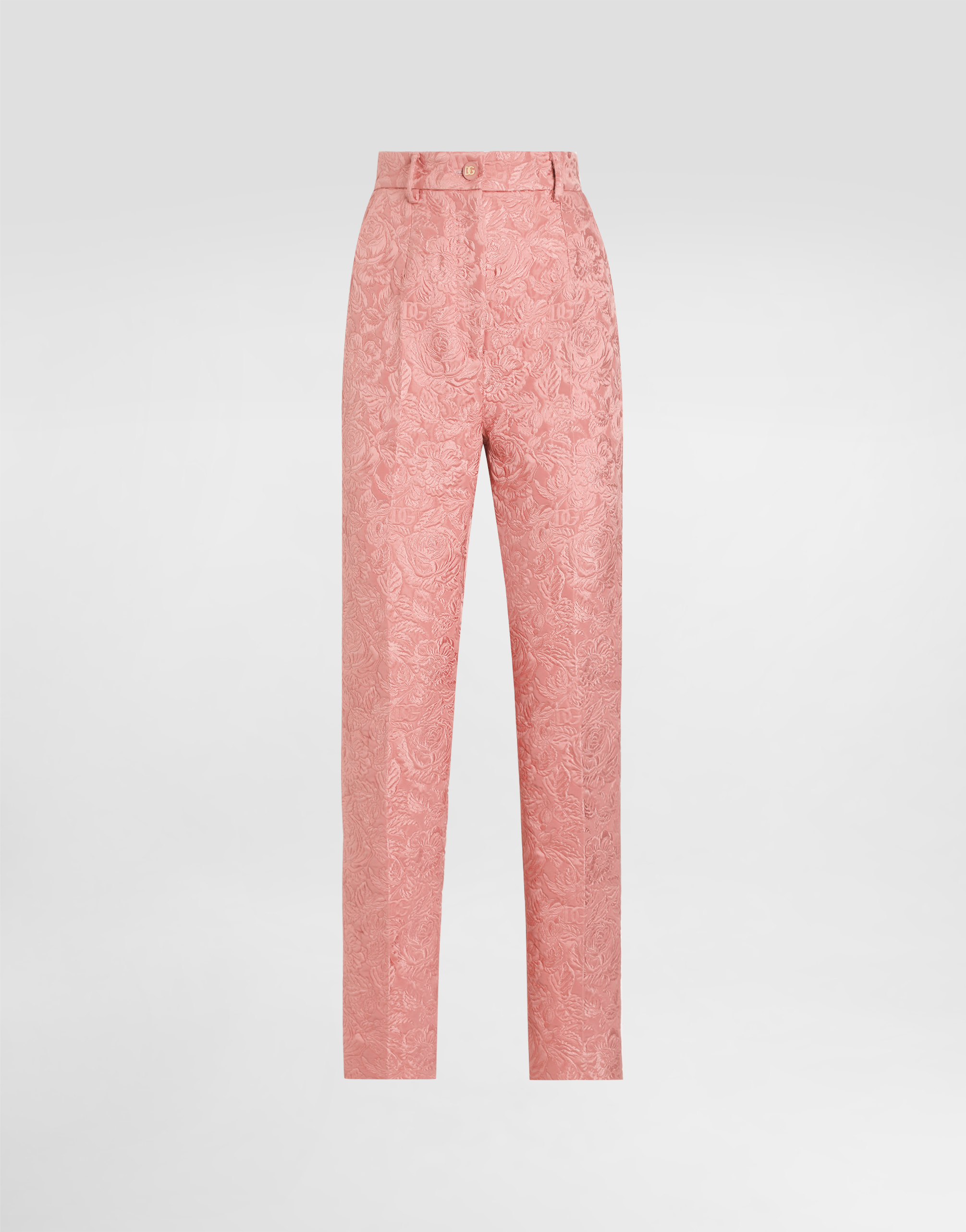 Dolce & Gabbana Tailored Quilted Floral Jacquard Pants - Woman Pants And Shorts Pink