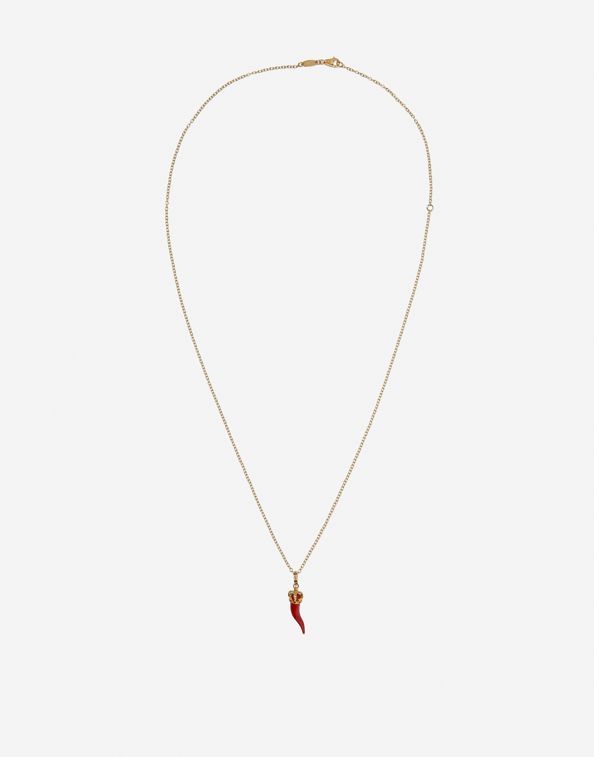 Dolce & Gabbana Good Luck Pendant In Enamelled Yellow Gold - Man Necklaces Gold Metal Onesize