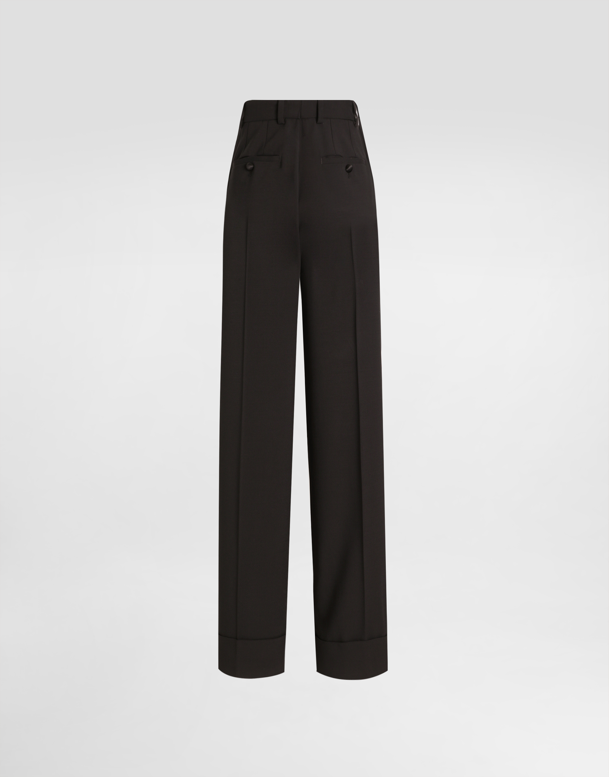 Dolce & Gabbana Flared Woolen Pants In Black