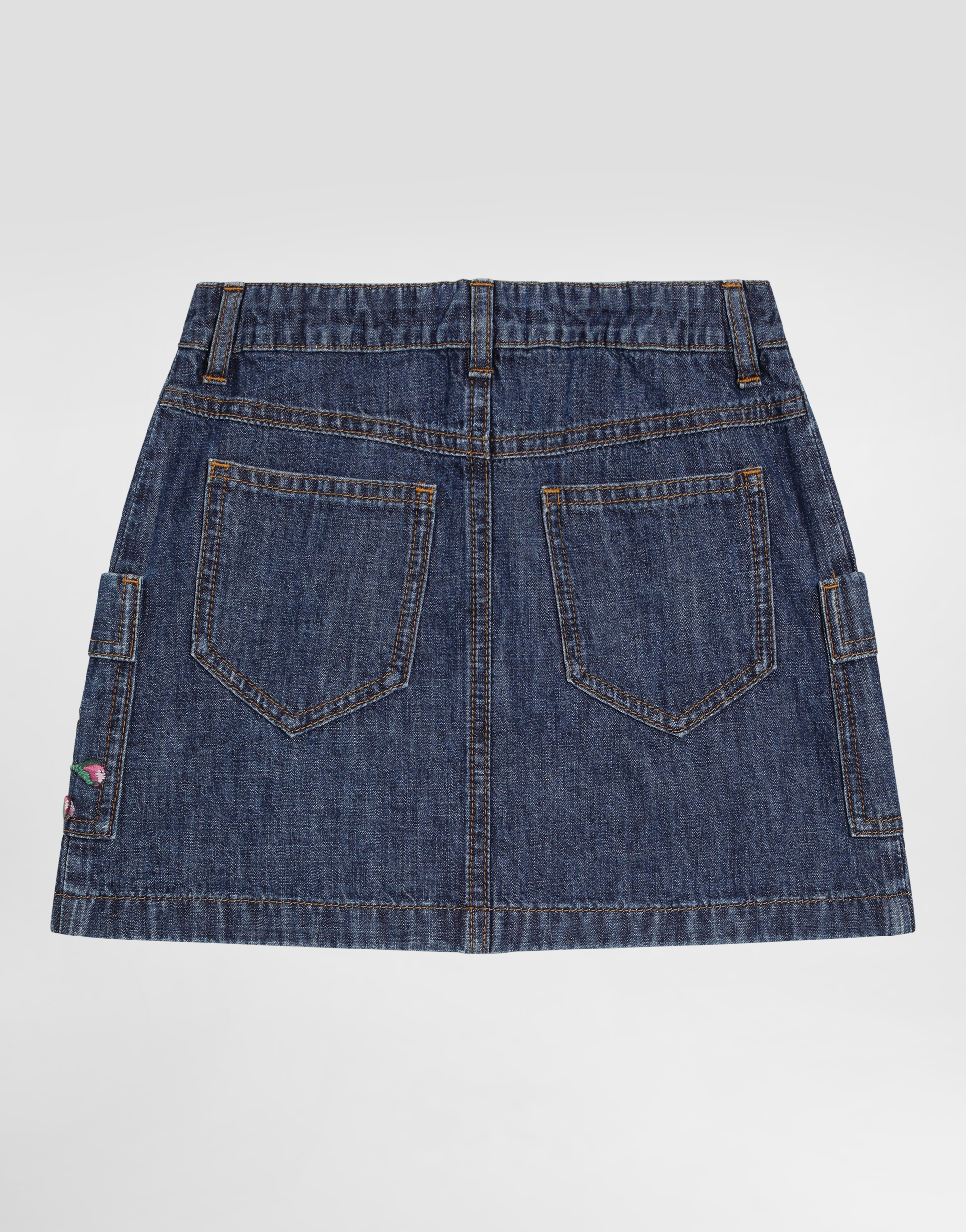 Dolce & Gabbana Denim Skirt With Patch In Multi