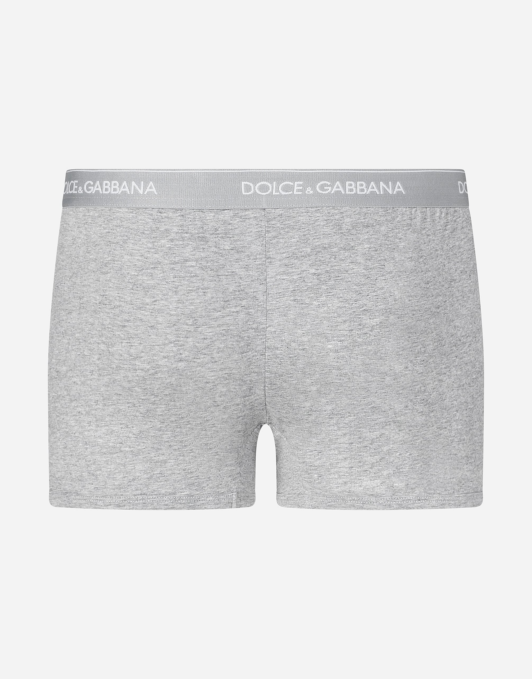 Dolce & Gabbana Lot De Deux Boxers En Coton Stretch - Homme Sous-vêtements Et Loungewear Gris Coton 3 