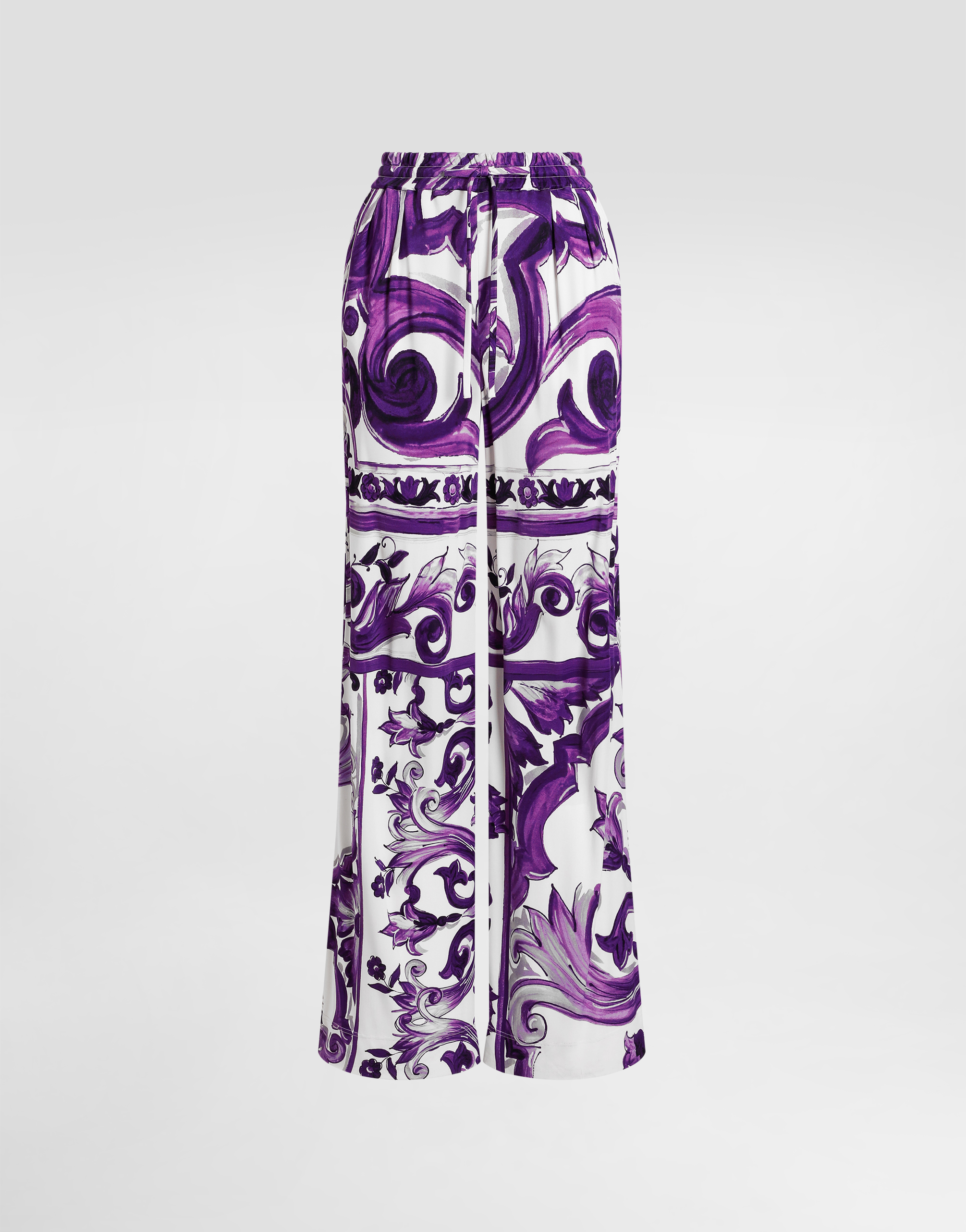 Dolce & Gabbana Majolica-print Trousers - Woman Pants And Shorts Multicolor Viscose