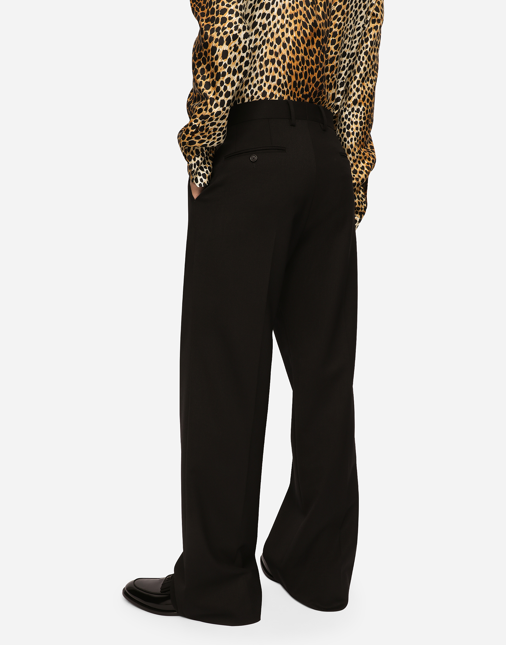 DOLCE & GABBANA STRETCH VIRGIN WOOL PANTS WITH STRAIGHT LEG