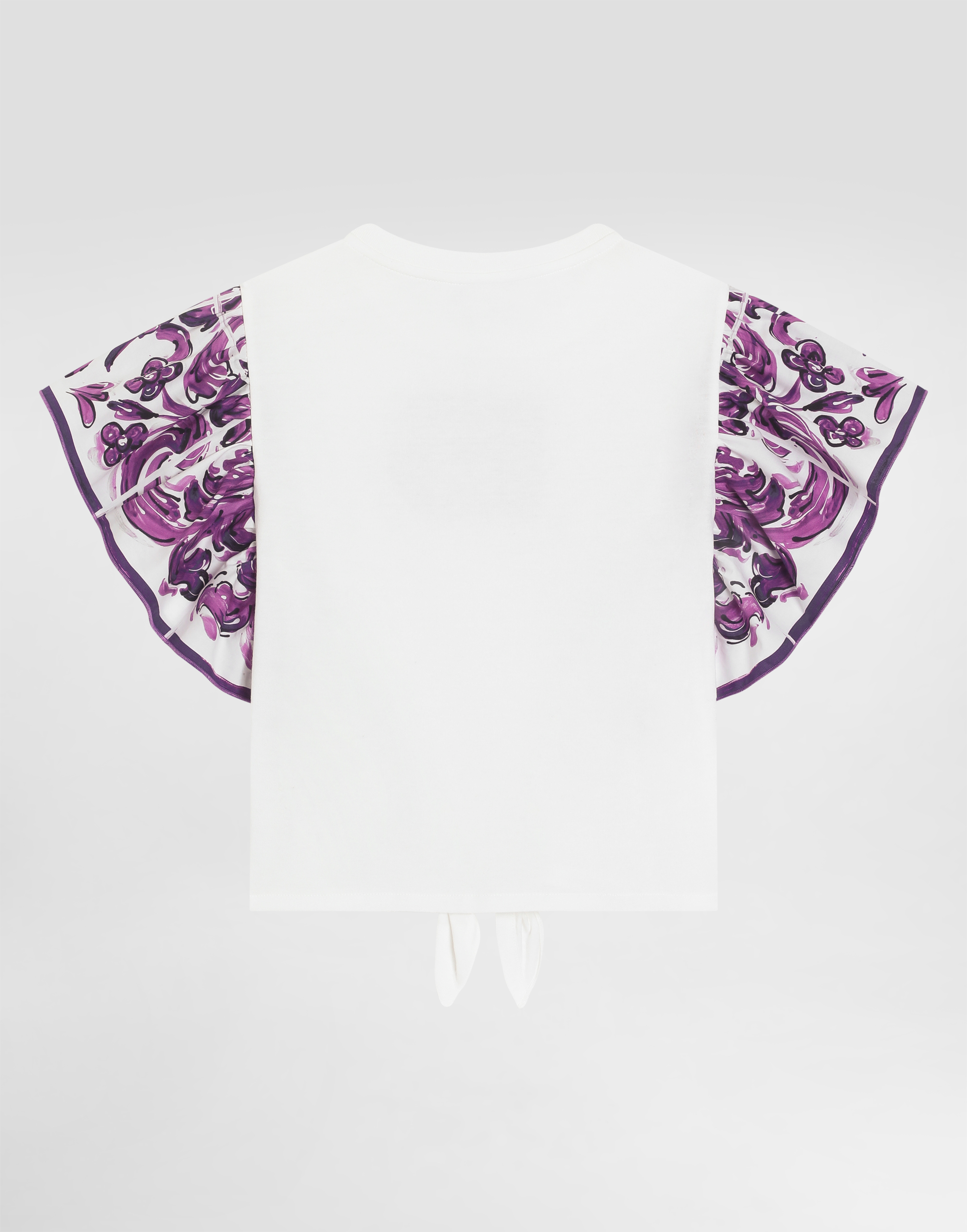  Dolce & Gabbana Dolce & Gabbana Majolica-print Short-sleeved Poplin T-shirt - Woman T-shirts And Sweatshirts Multicolor 2 Years 