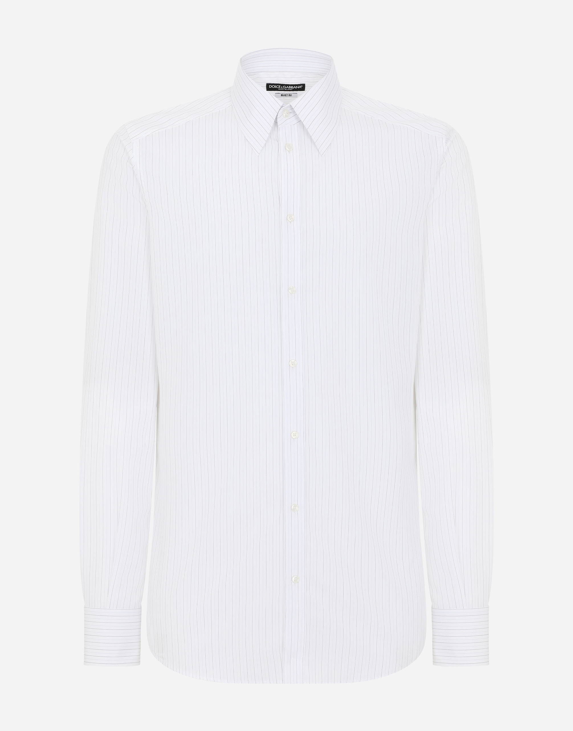 Dolce & Gabbana Striped Cotton Martini-fit Shirt In Multicolor