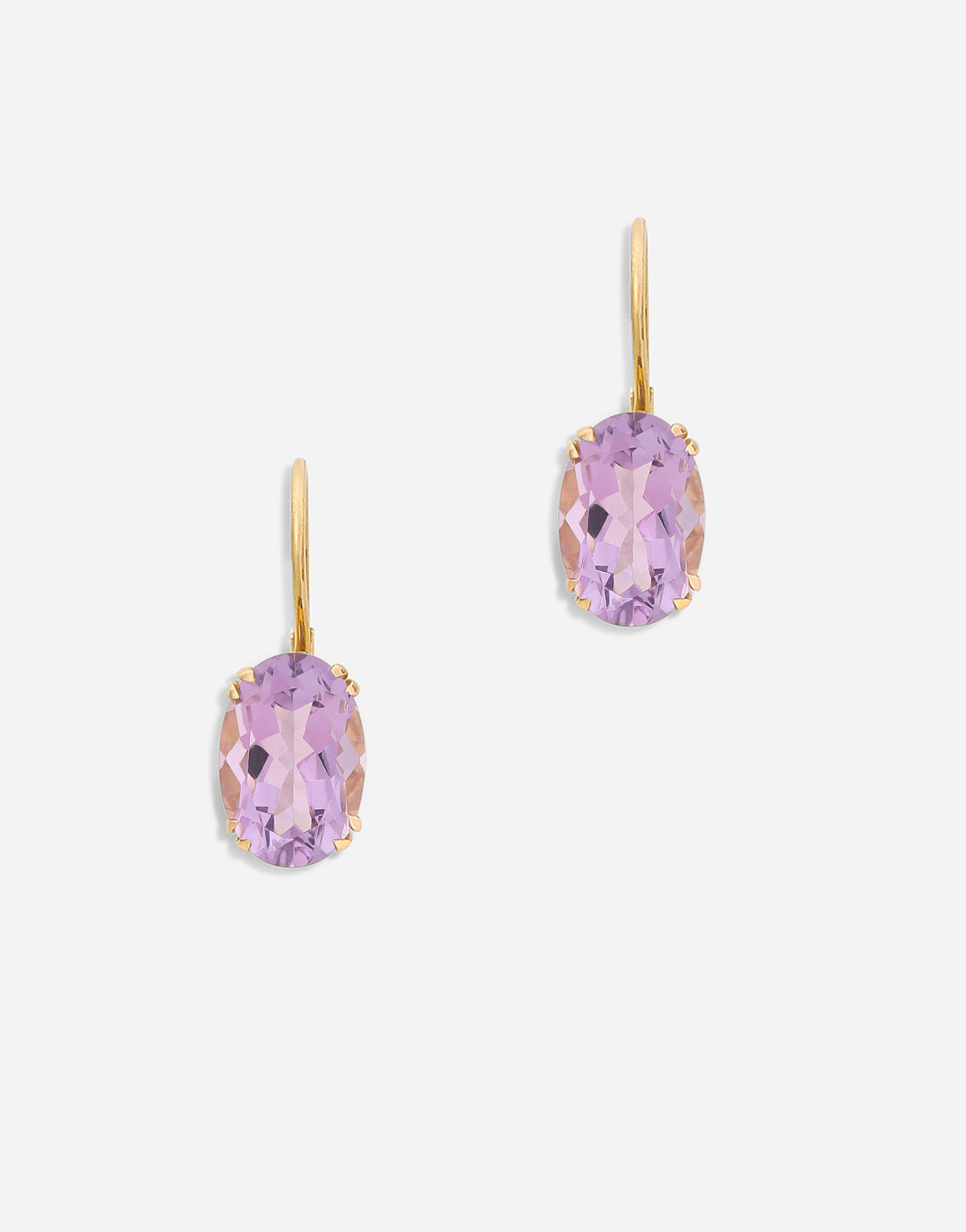 DOLCE & GABBANA ANNA EARRINGS IN YELLOW 18KT GOLD WITH AMTHYSTS