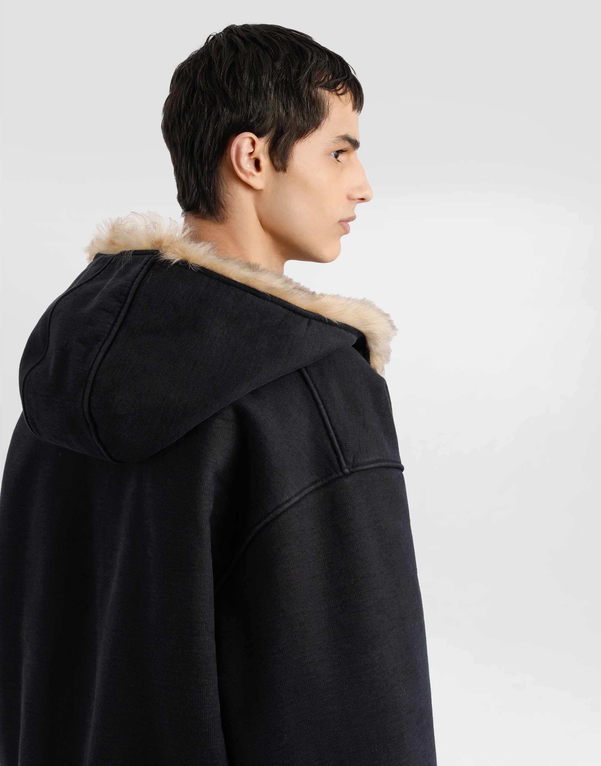 Reversible hooded sweatshirt