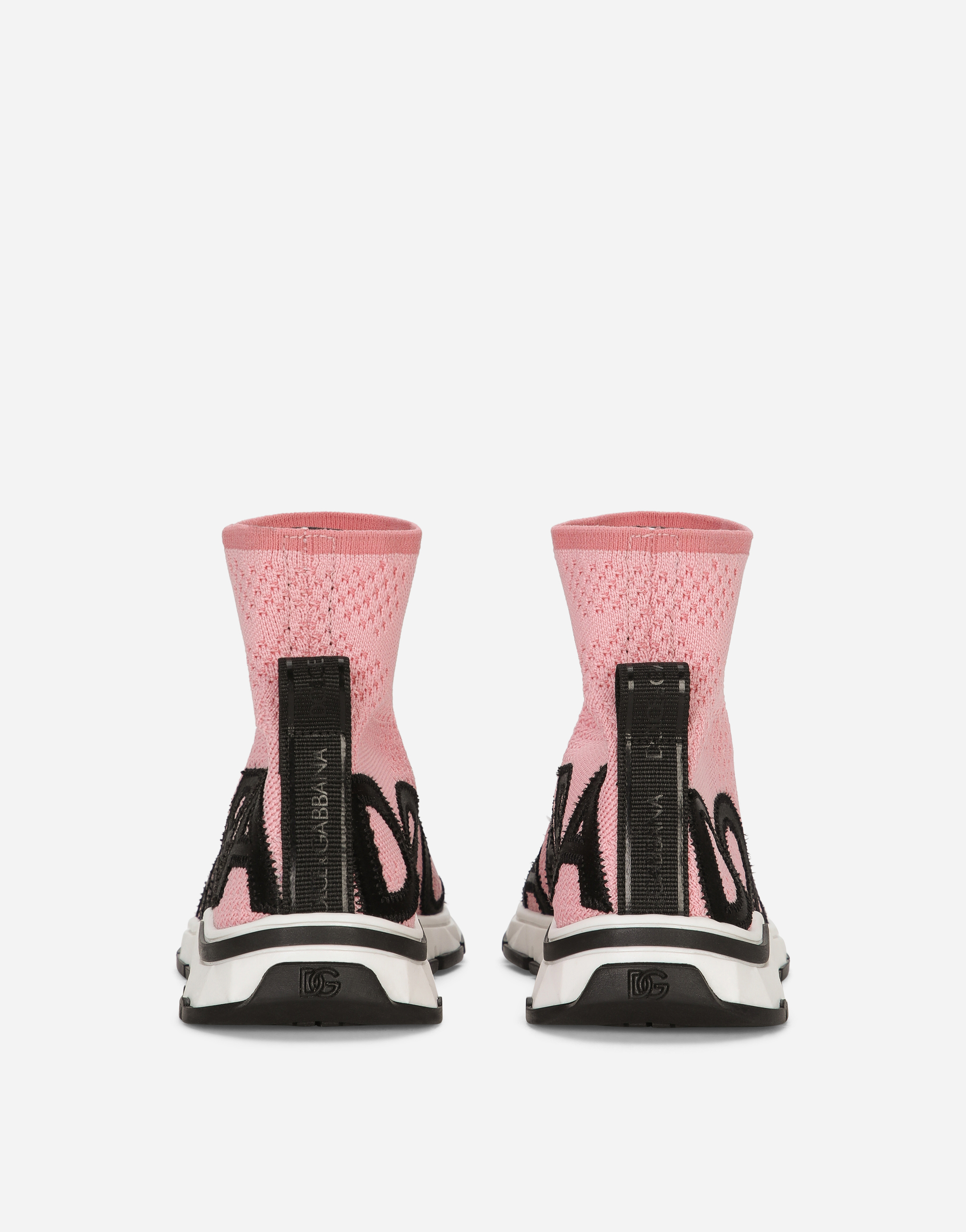 Shop Dolce & Gabbana Sorrento 2.0 Stretch Mesh High-top Sneakers In Pink