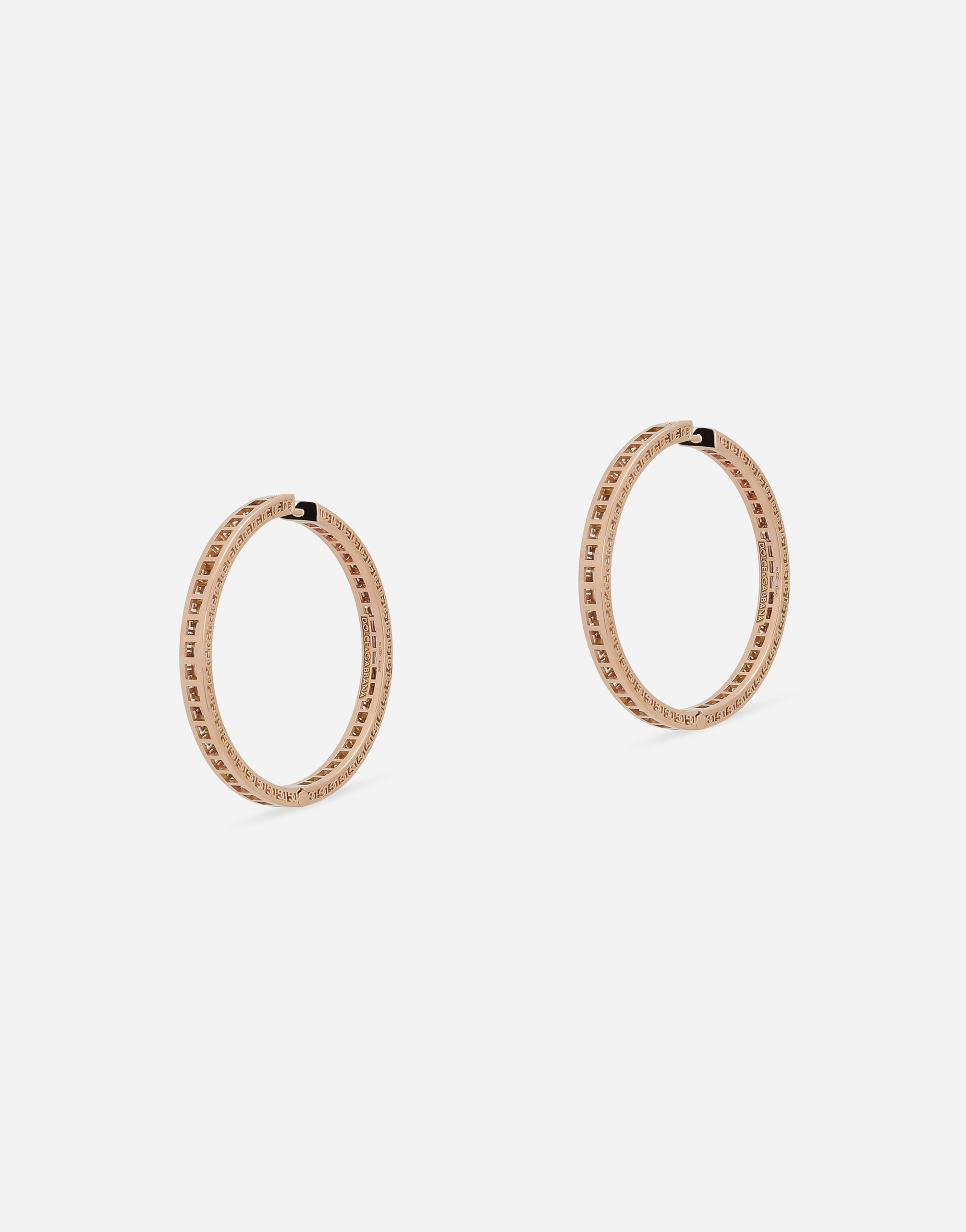 DOLCE & GABBANA ANNA EARRINGS IN RED GOLD 18KT WITH PINK SAPPHIRES