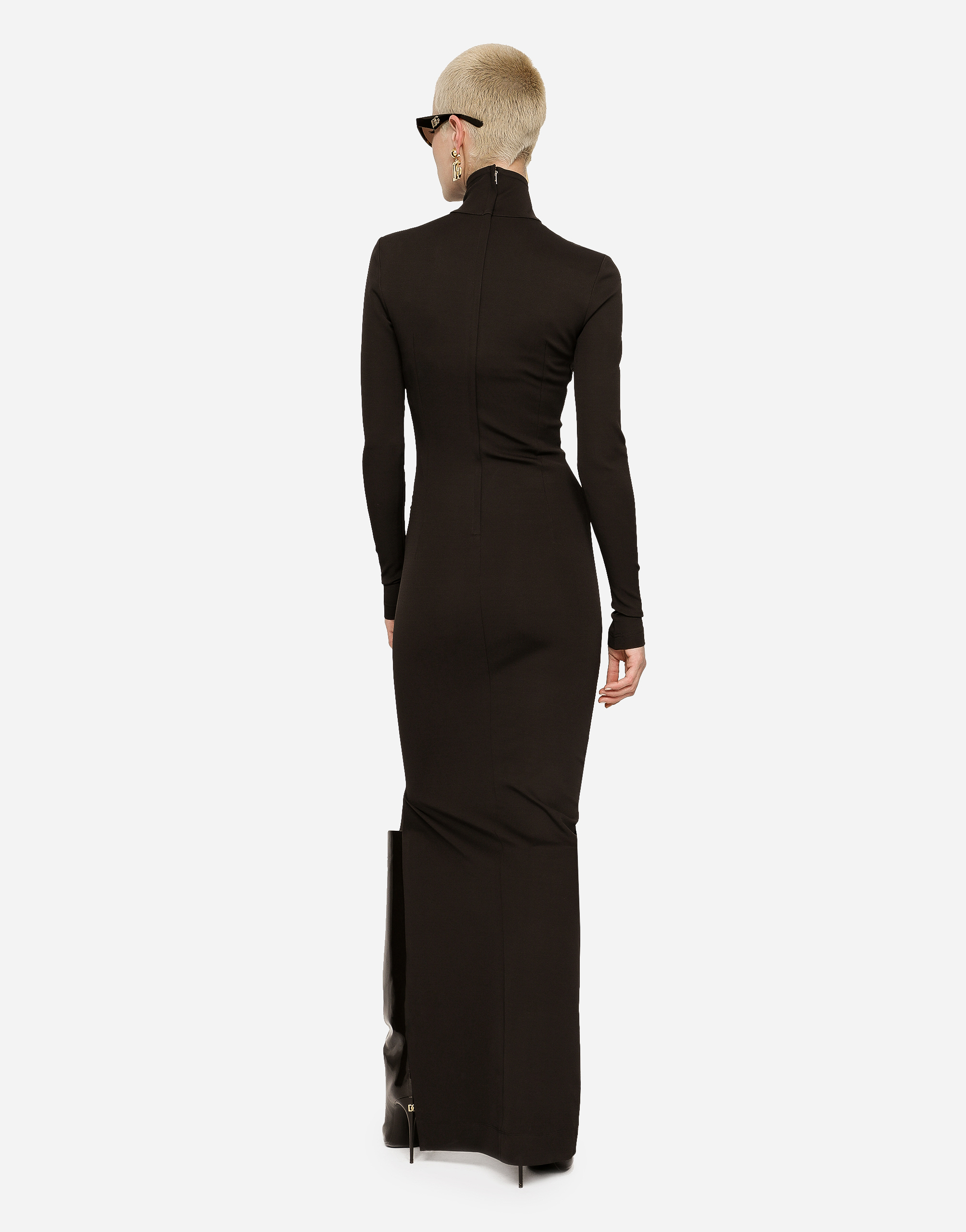 DOLCE & GABBANA LONG JERSEY MILANO RIB DRESS