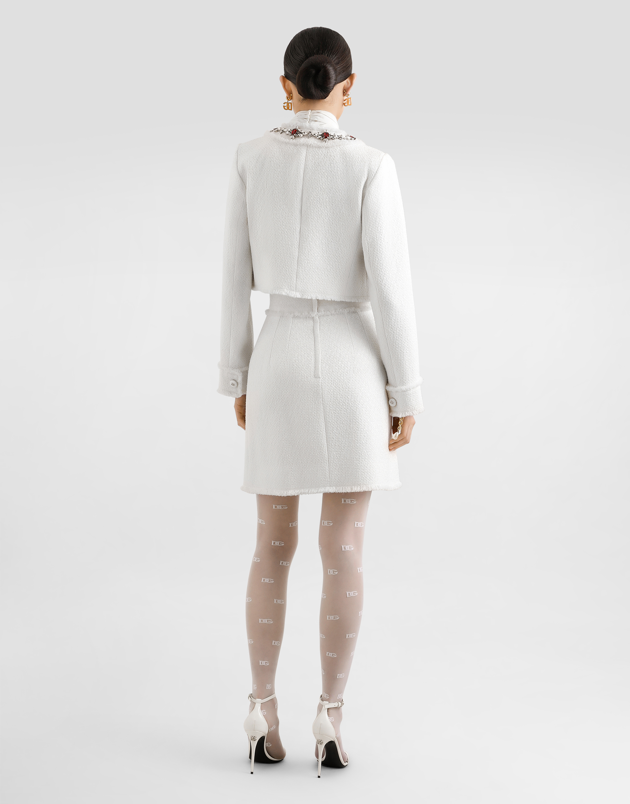 Dolce & Gabbana Rachel Tweed Skirt In White