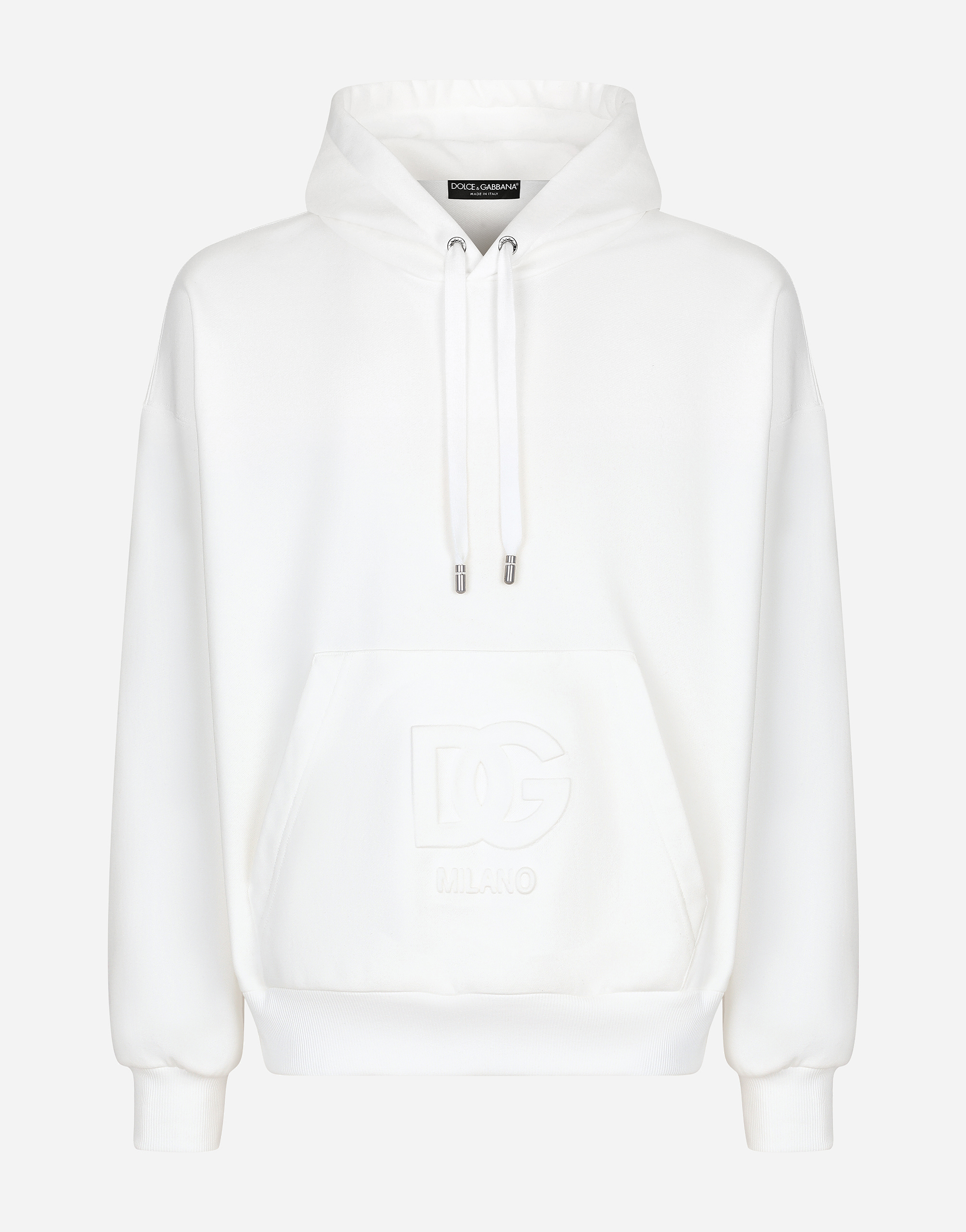 FELPA CON CAPPUCCIO in White for Men | Dolce&Gabbana® US