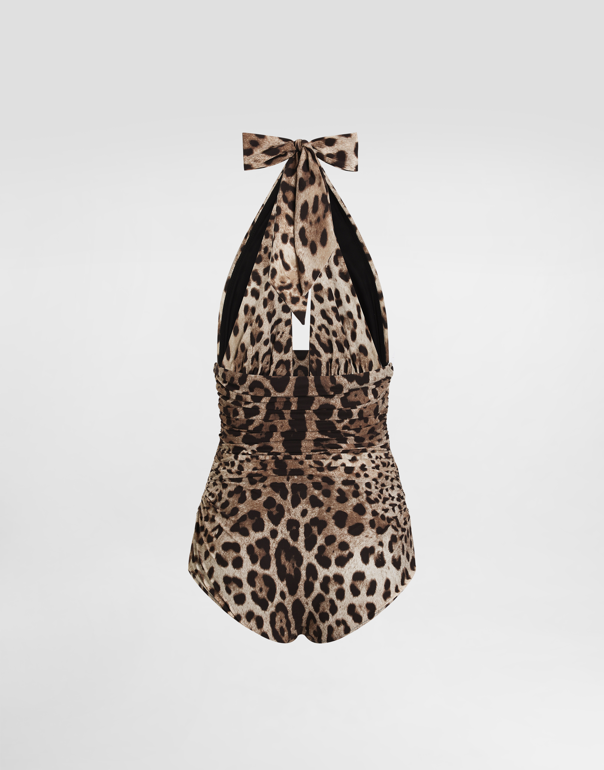 Dolce & Gabbana Women Leopard Printed Sensitive Fabric One-piece Swimsuit In Animalier