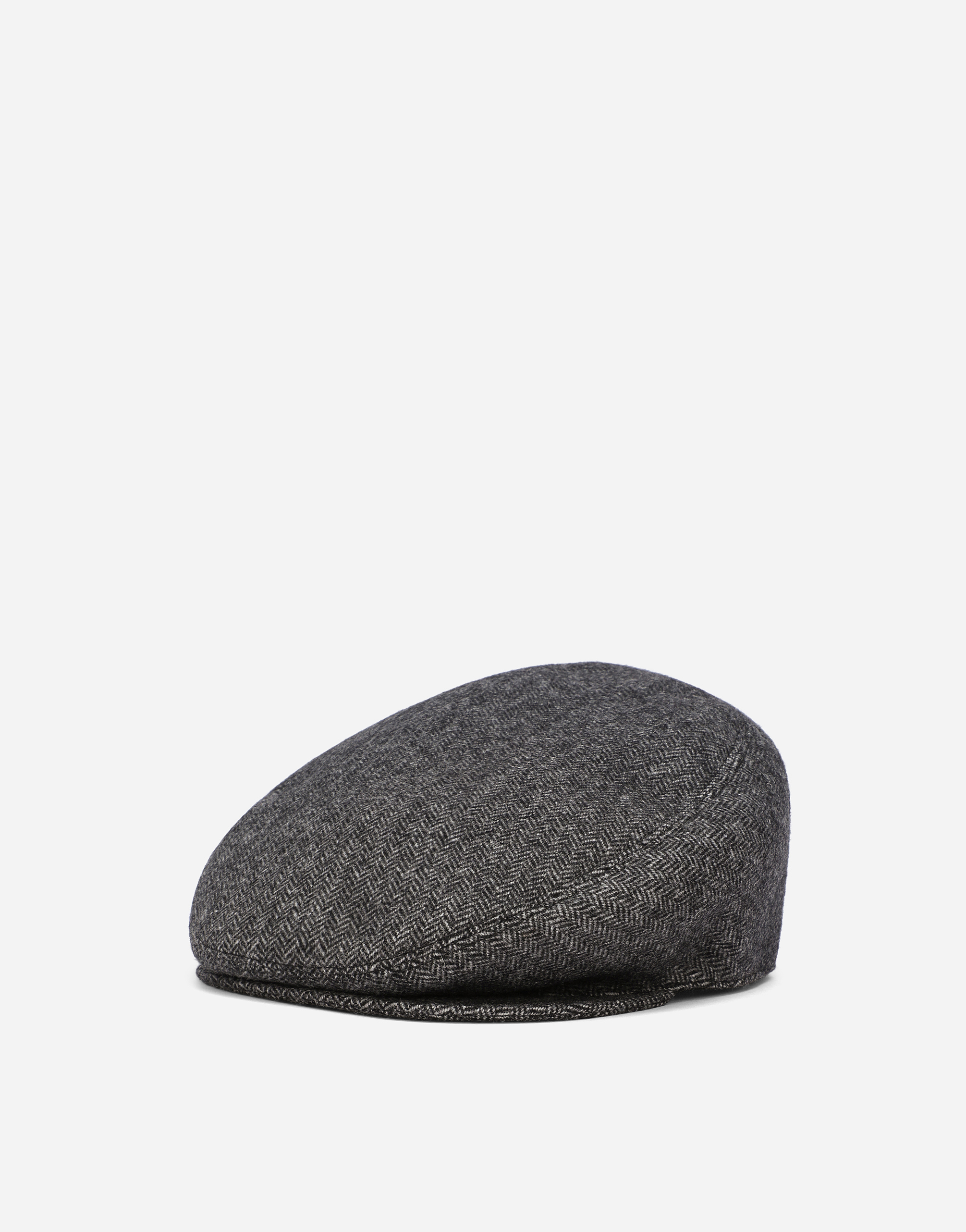 DOLCE & GABBANA HERRINGBONE WOOL-BLEND FLAT CAP