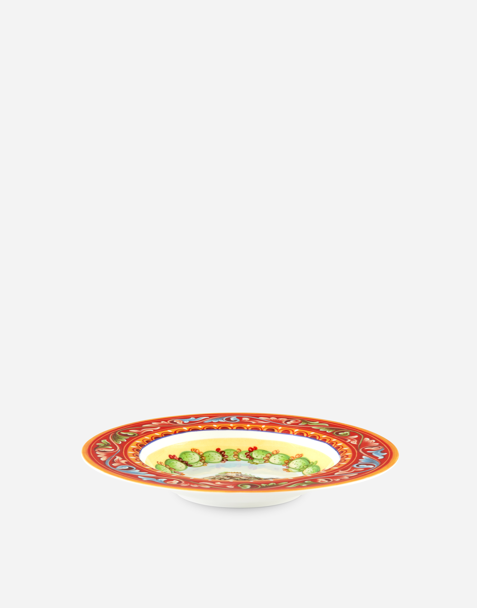 Shop Dolce & Gabbana Set 2 Soup Plates In Fine Porcelain In Multicolor