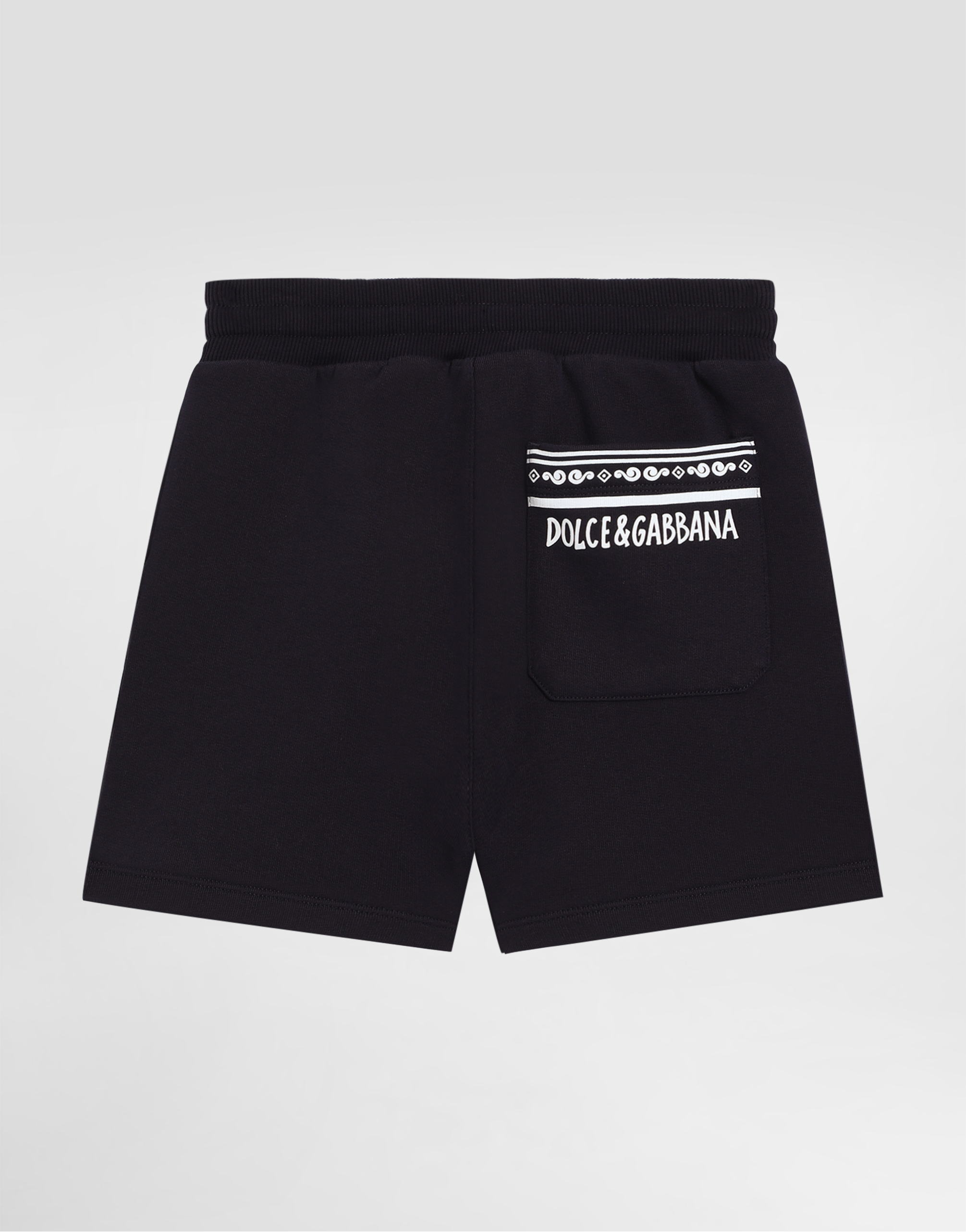 Dolce & Gabbana Piqué Shorts With Dg Logo In Blu Scurissimo 1